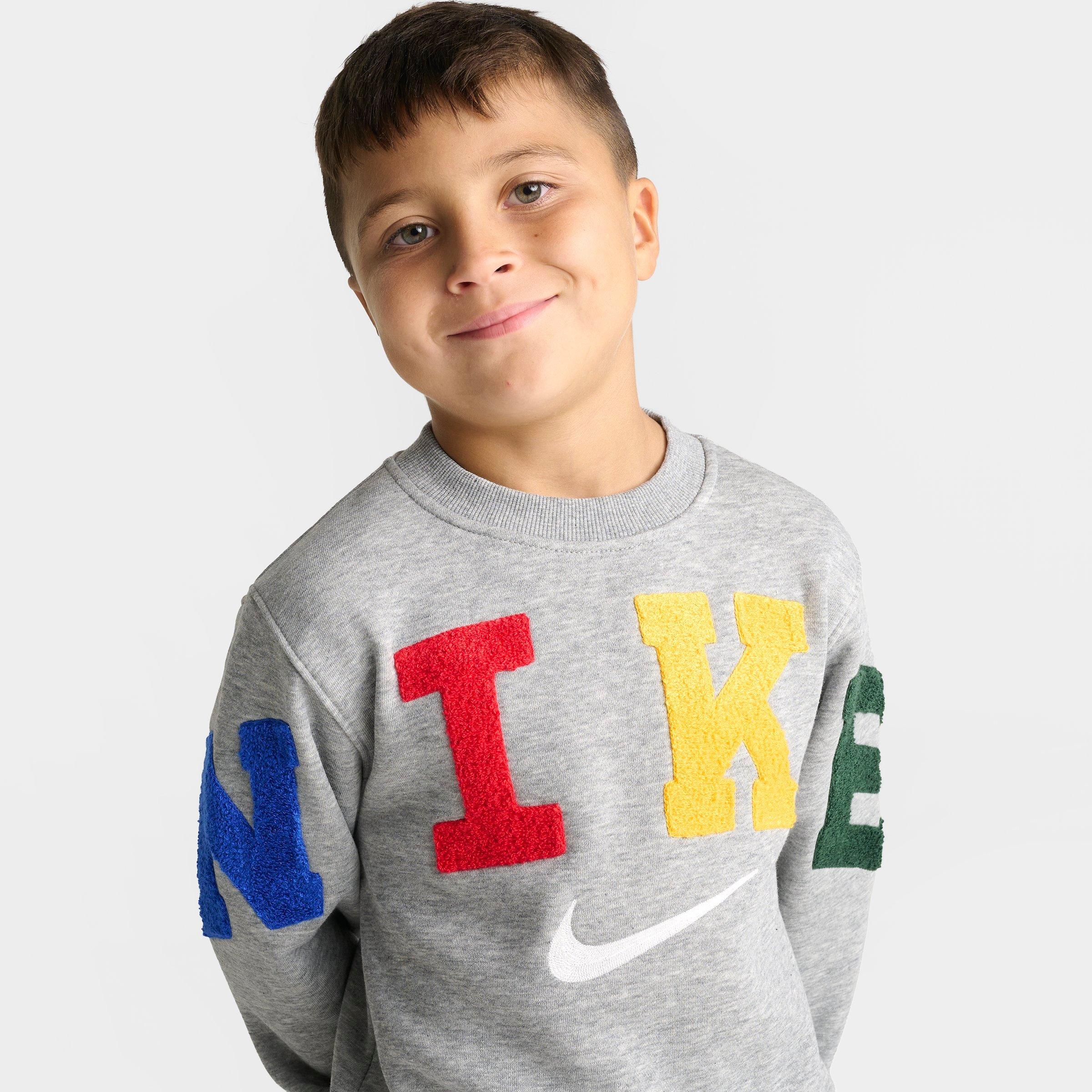 Little Kids' Nike Chenille Crewneck Sweatshirt and Jogger Pants Set