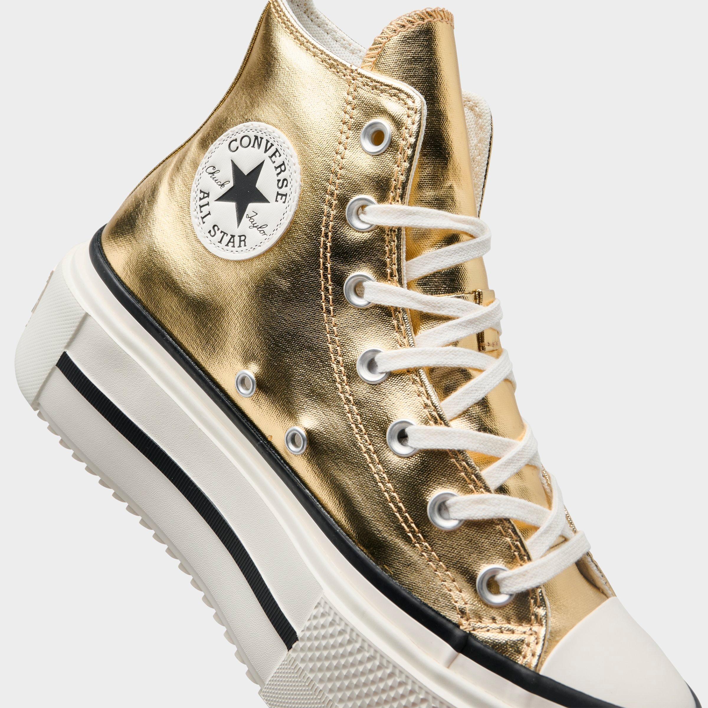 Women's Converse Chuck Taylor All Star Lift Double Stack Platform Metallic Casual Shoes