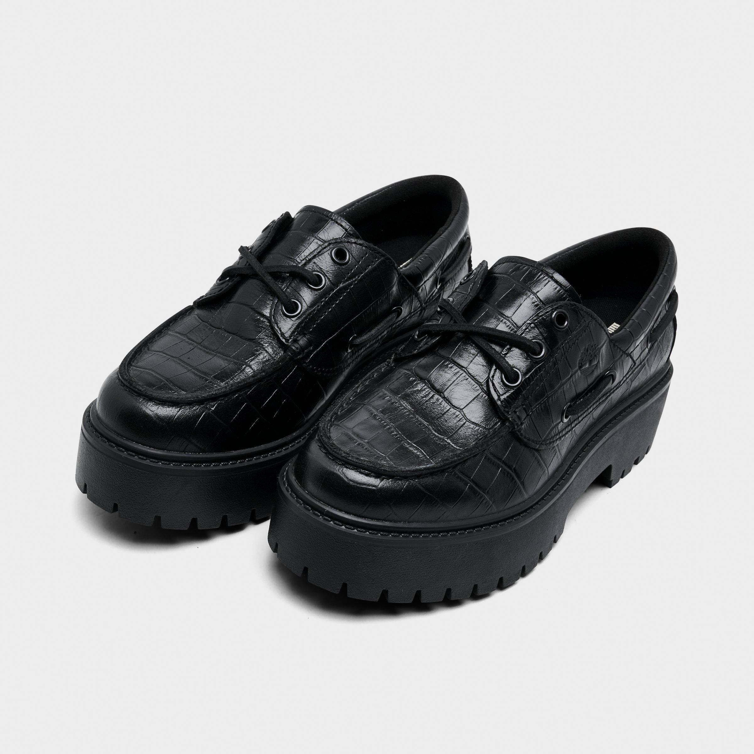 Women's Timberland Stone Street 3-Eye Deer Print Platform Boat Shoes
