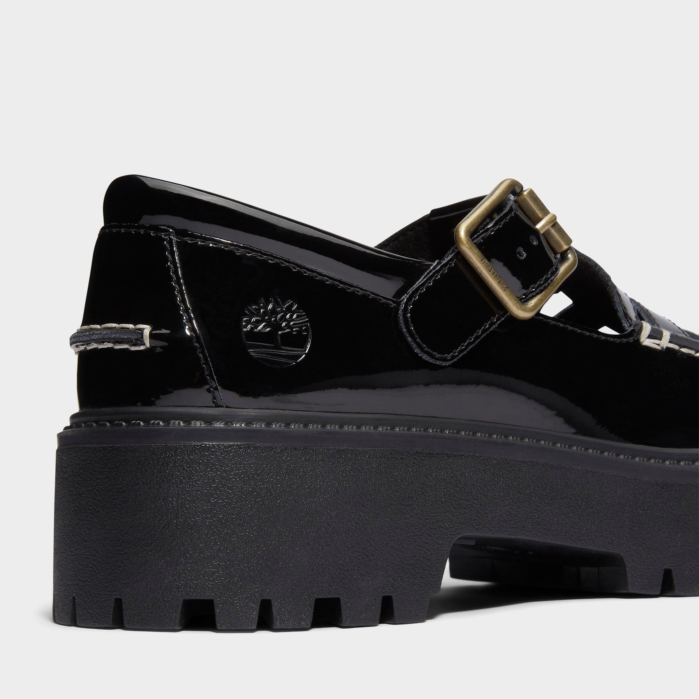 Women's Timberland Patent Leather Stone Street Platform Buckle Casual Shoes