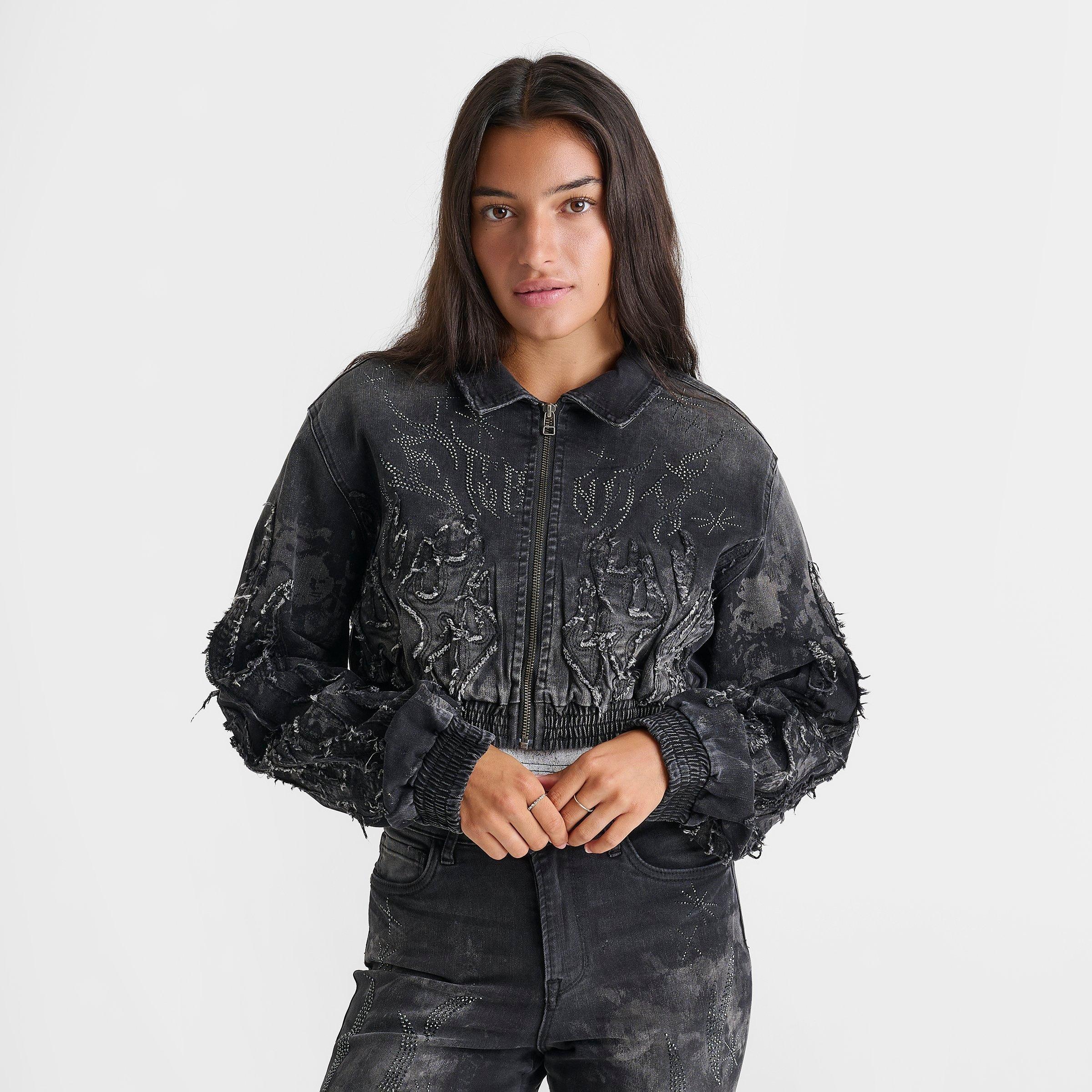 Women's Smoke Rise Christy Crop Denim Bomber Jacket