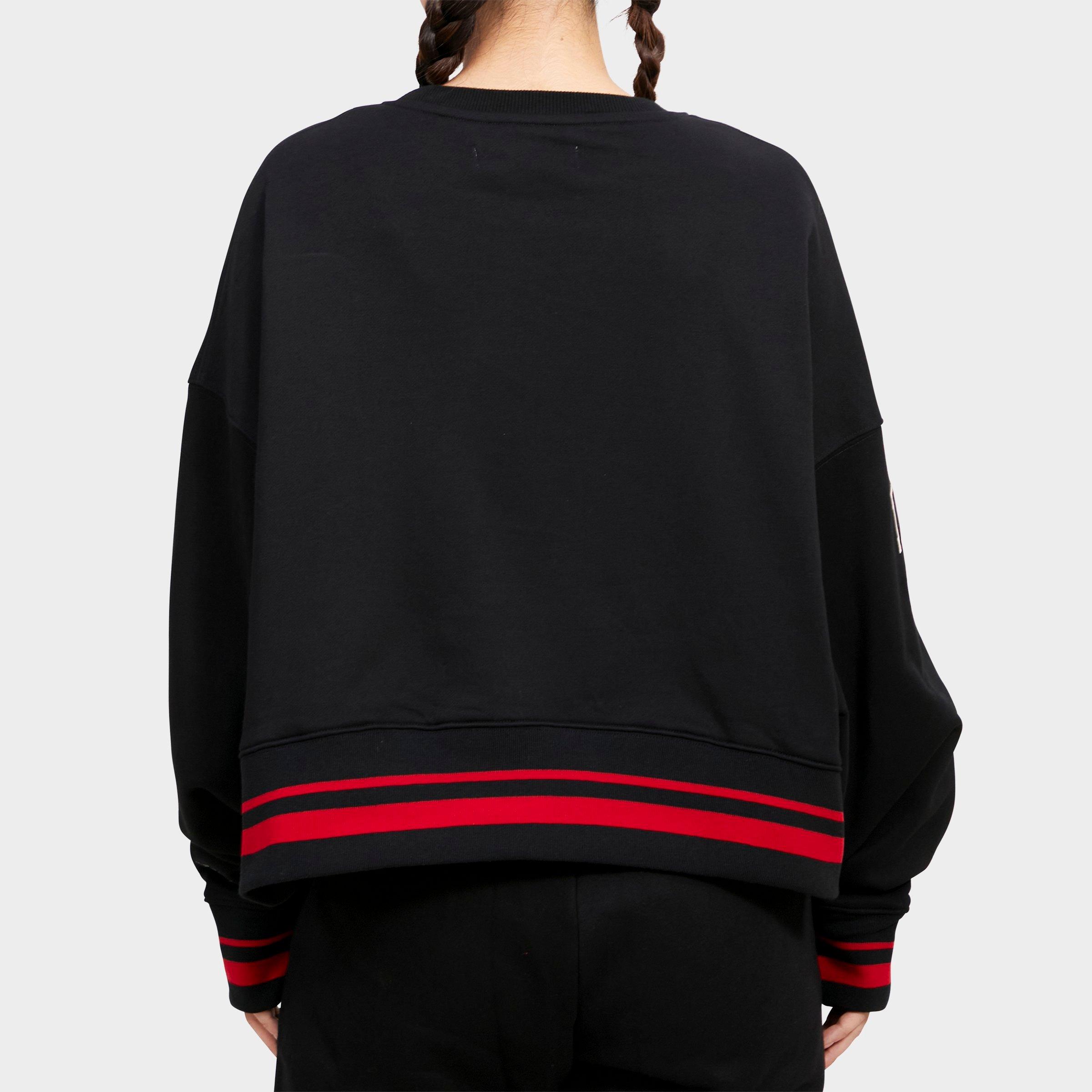 Women's Pro Standard Chicago Bulls NBA Mashup Rib Crewneck Sweatshirt