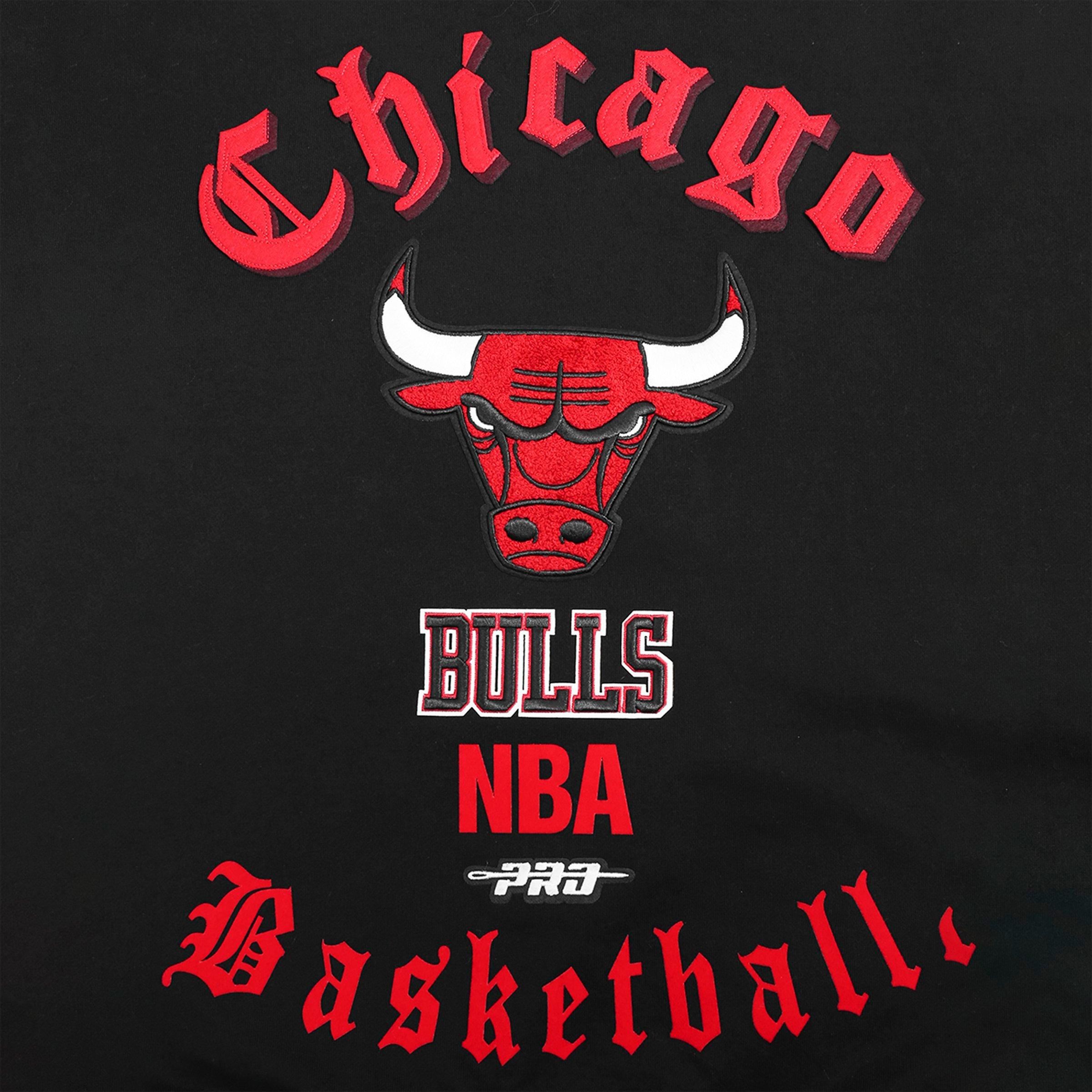 Men's Pro Standard Chicago Bulls NBA Old English Fleece Crewneck Sweatshirt