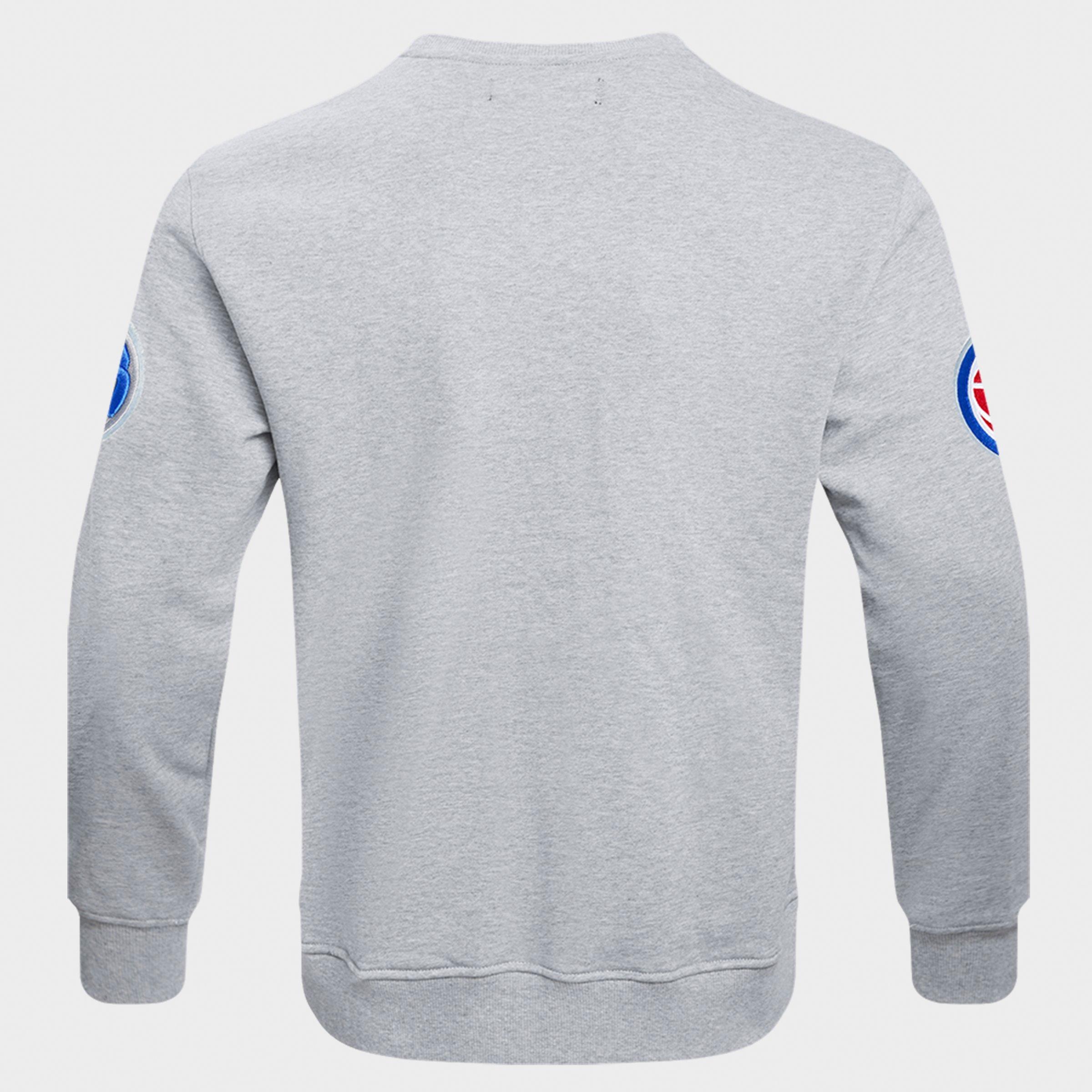 Men's Pro Standard Detroit Pistons NBA Old English Fleece Crewneck Sweatshirt