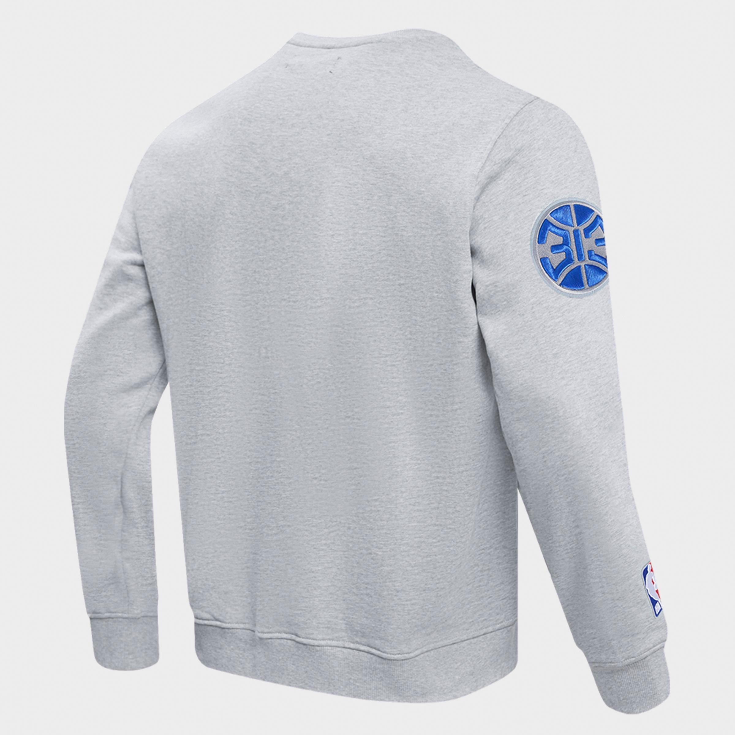 Men's Pro Standard Detroit Pistons NBA Old English Fleece Crewneck Sweatshirt
