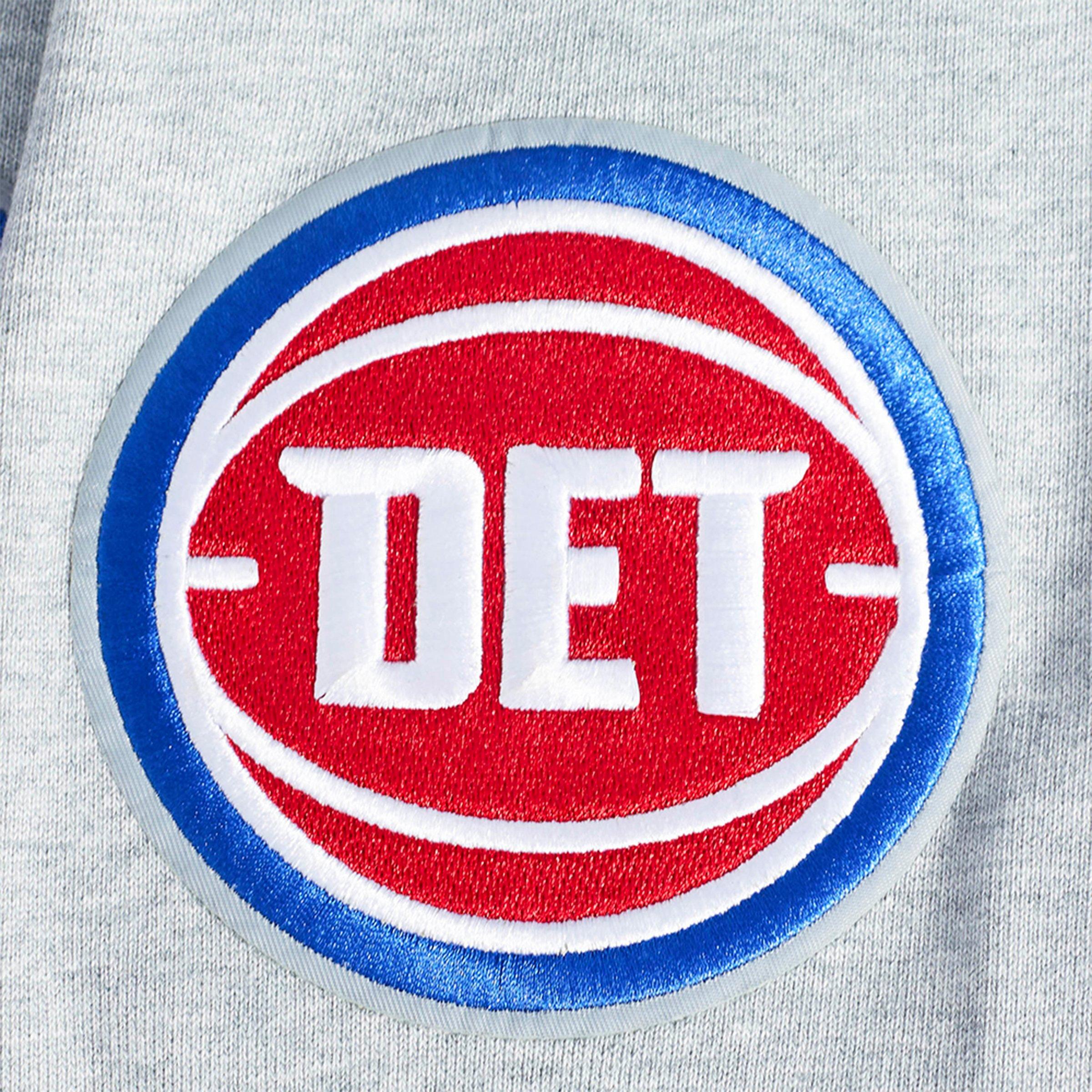 Men's Pro Standard Detroit Pistons NBA Old English Fleece Crewneck Sweatshirt