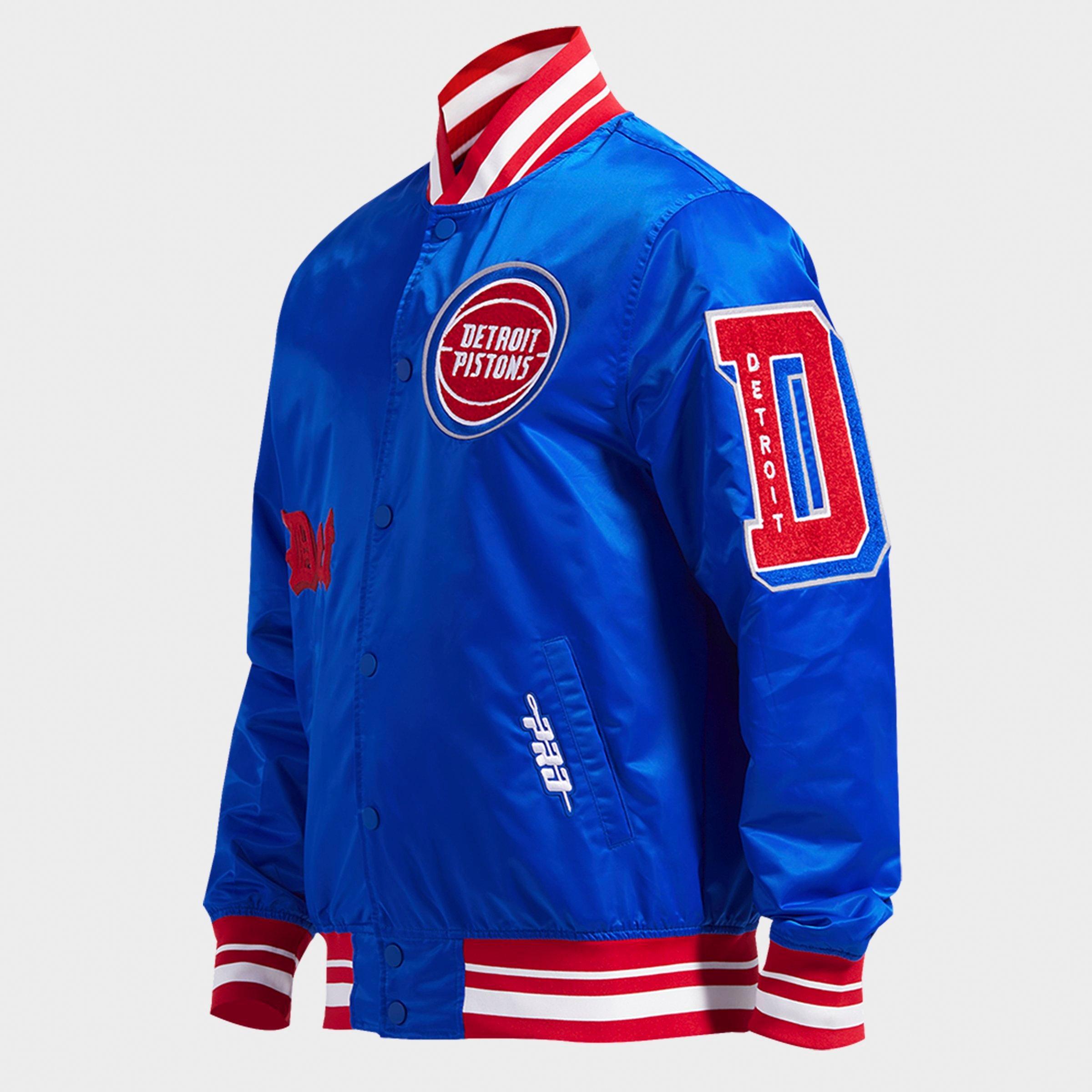 Men's Pro Standard Detroit Pistons NBA Old English Satin Jacket