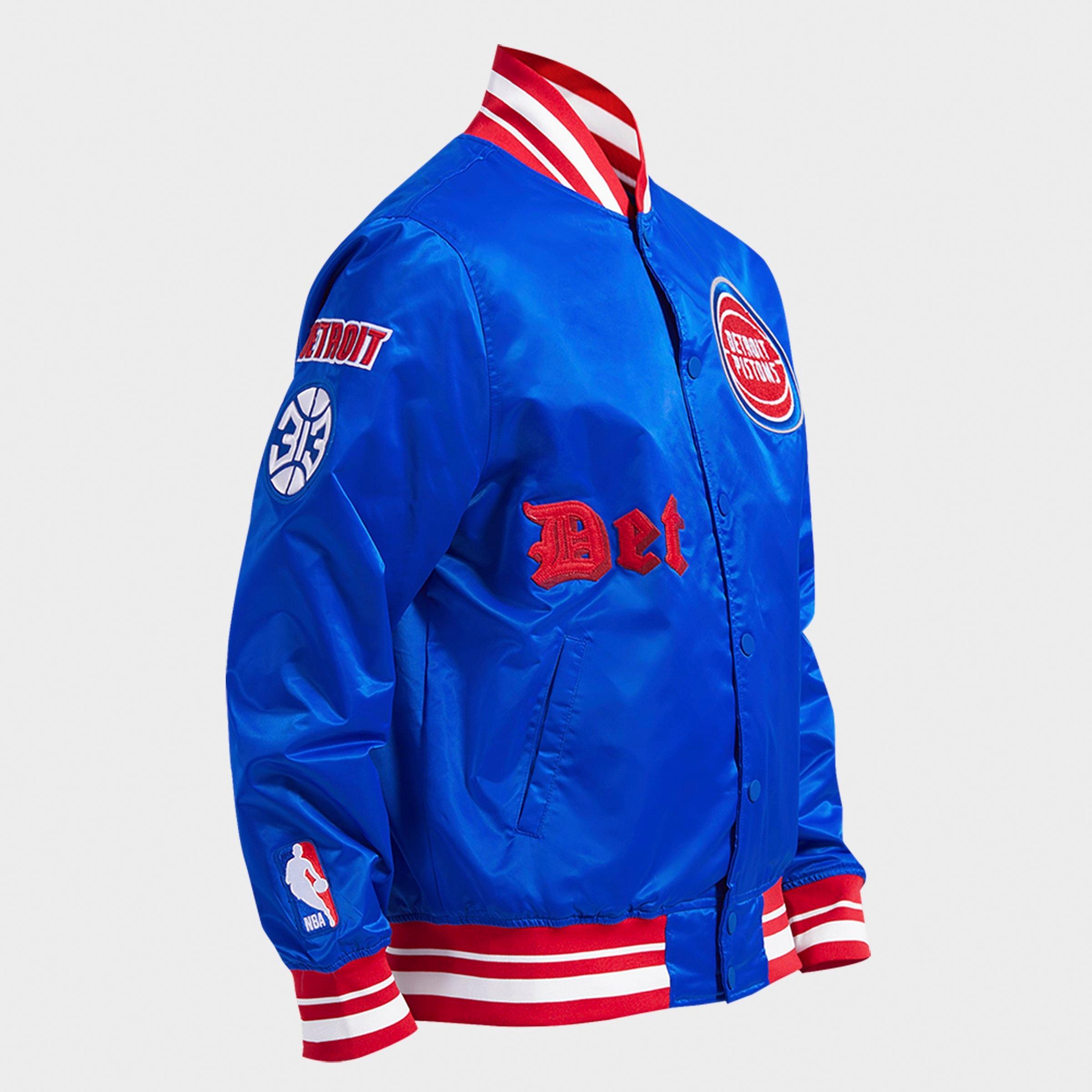 Men's Pro Standard Detroit Pistons NBA Old English Satin Jacket