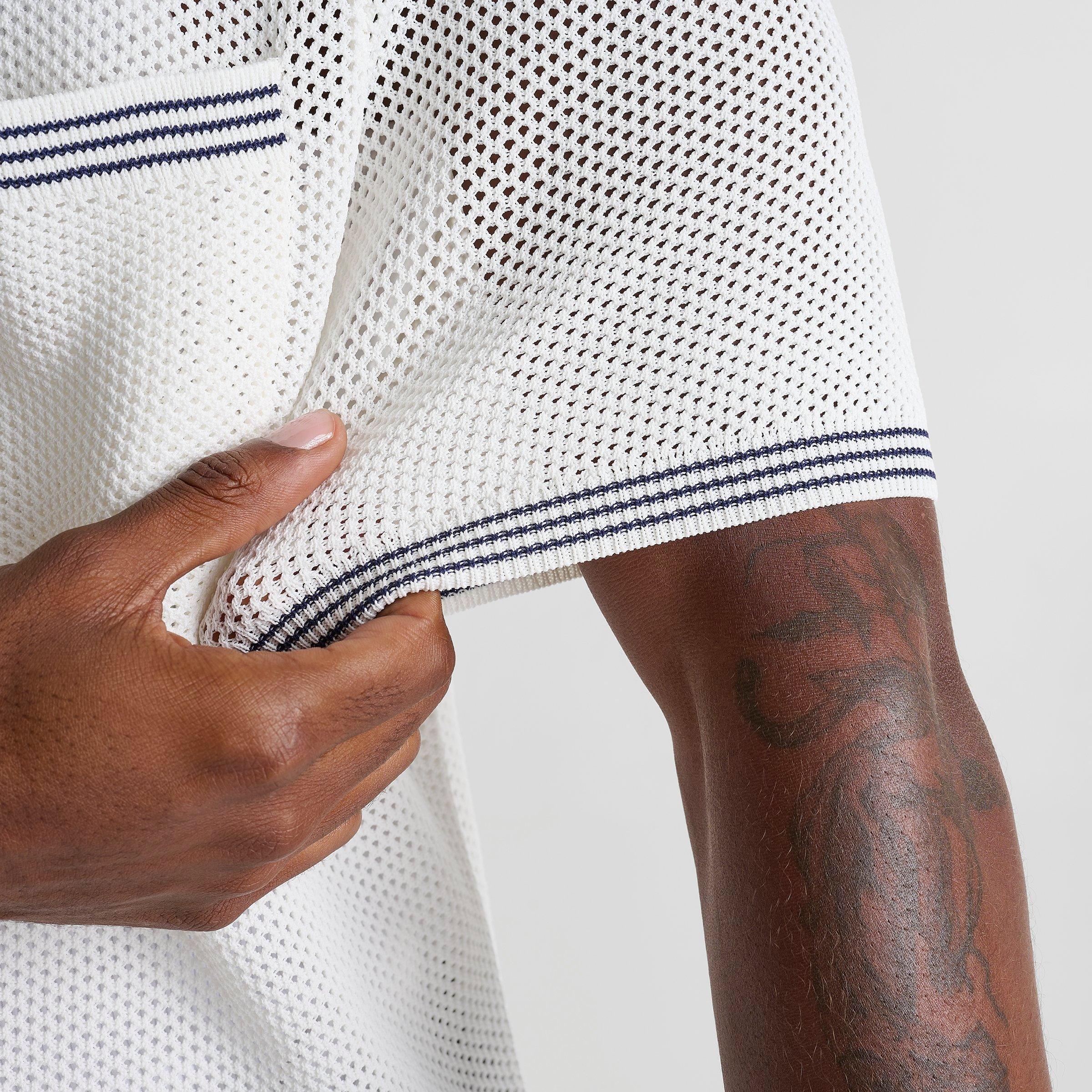 Men's Bélier Striped Crochet Resort Shirt