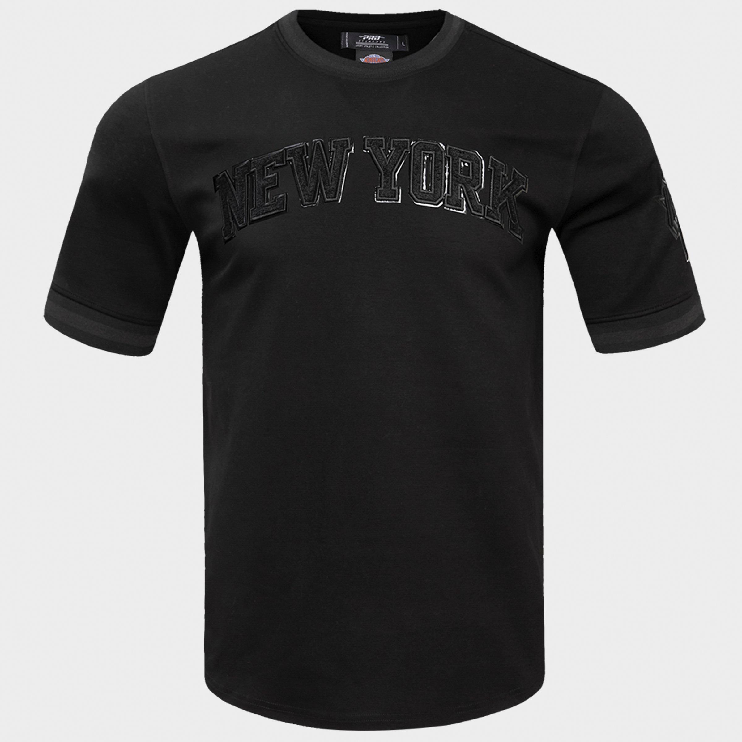 Men's Pro Standard New York Knicks NBA Classic Chenille Triple Black T-Shirt