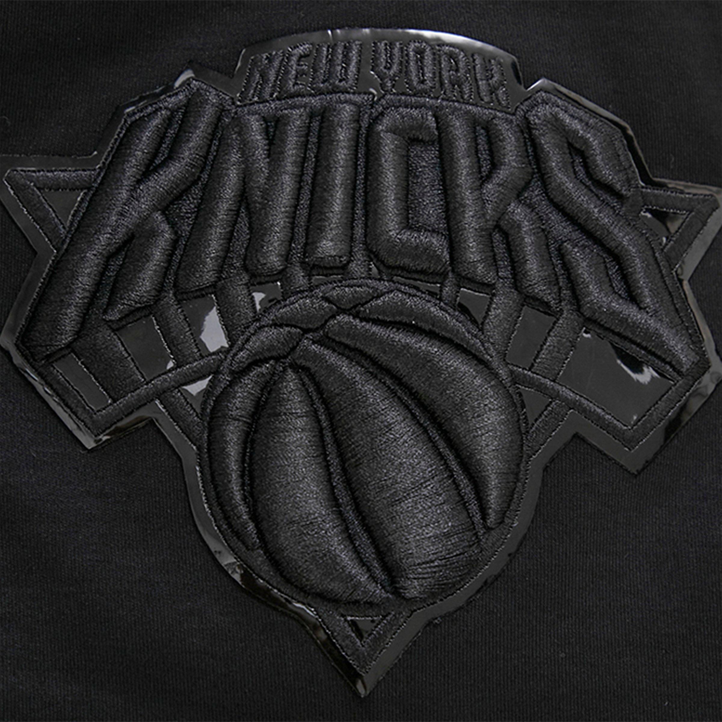 Men's Pro Standard New York Knicks NBA Classic Chenille Triple Black T-Shirt