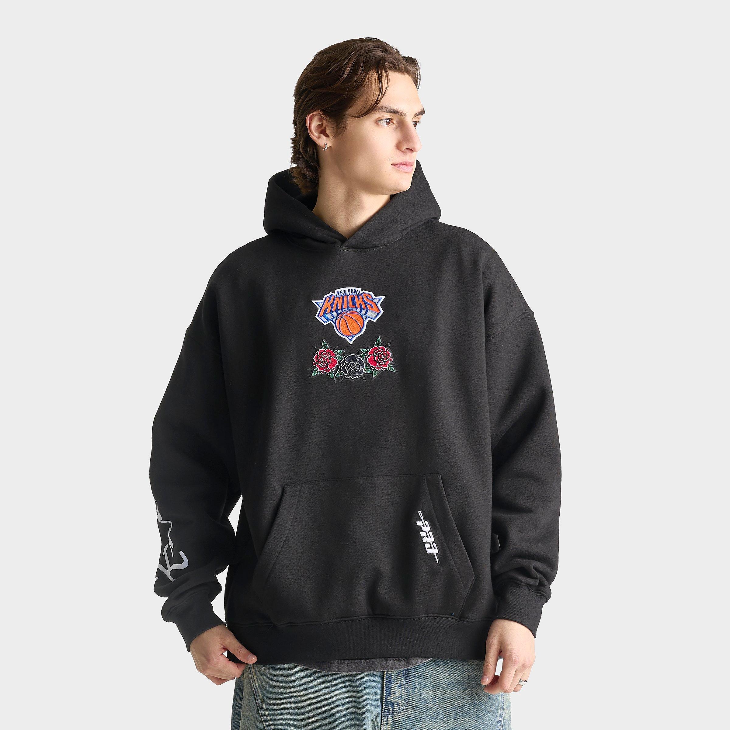 Men's Pro Standard New York Knicks NBA Fire and Roses Drop Shoulder Pullover Hoodie