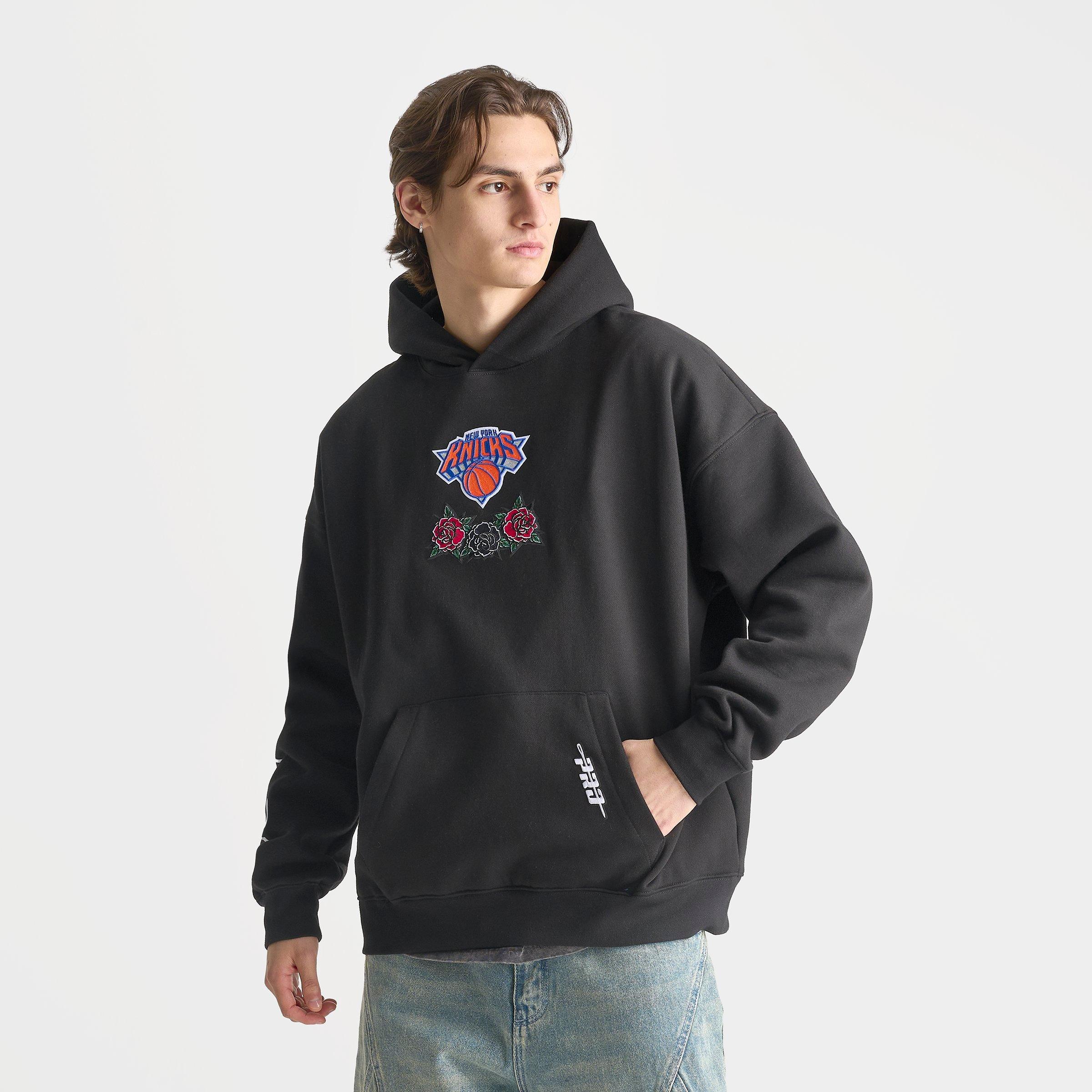 Men's Pro Standard New York Knicks NBA Fire and Roses Drop Shoulder Pullover Hoodie