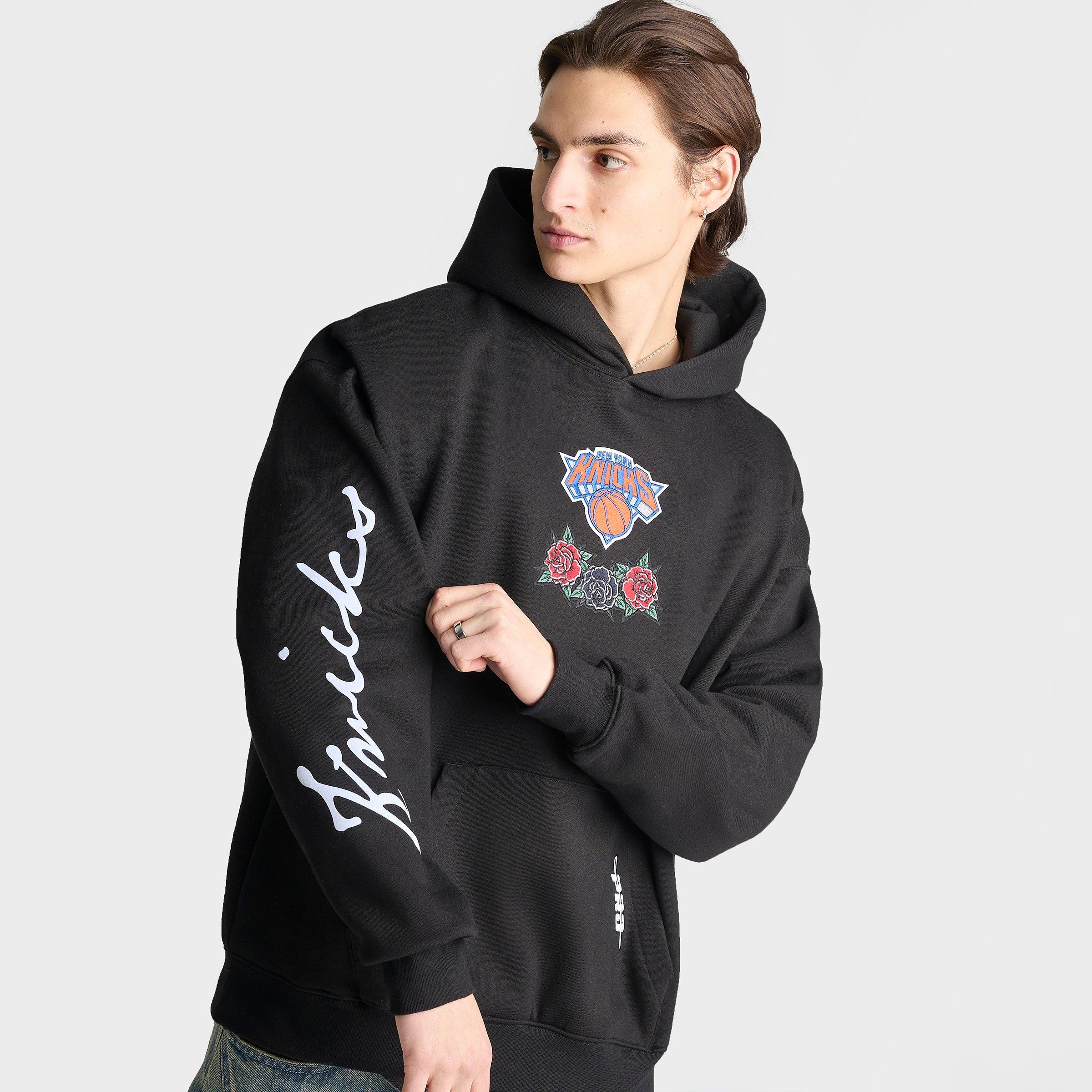 Men's Pro Standard New York Knicks NBA Fire and Roses Drop Shoulder Pullover Hoodie