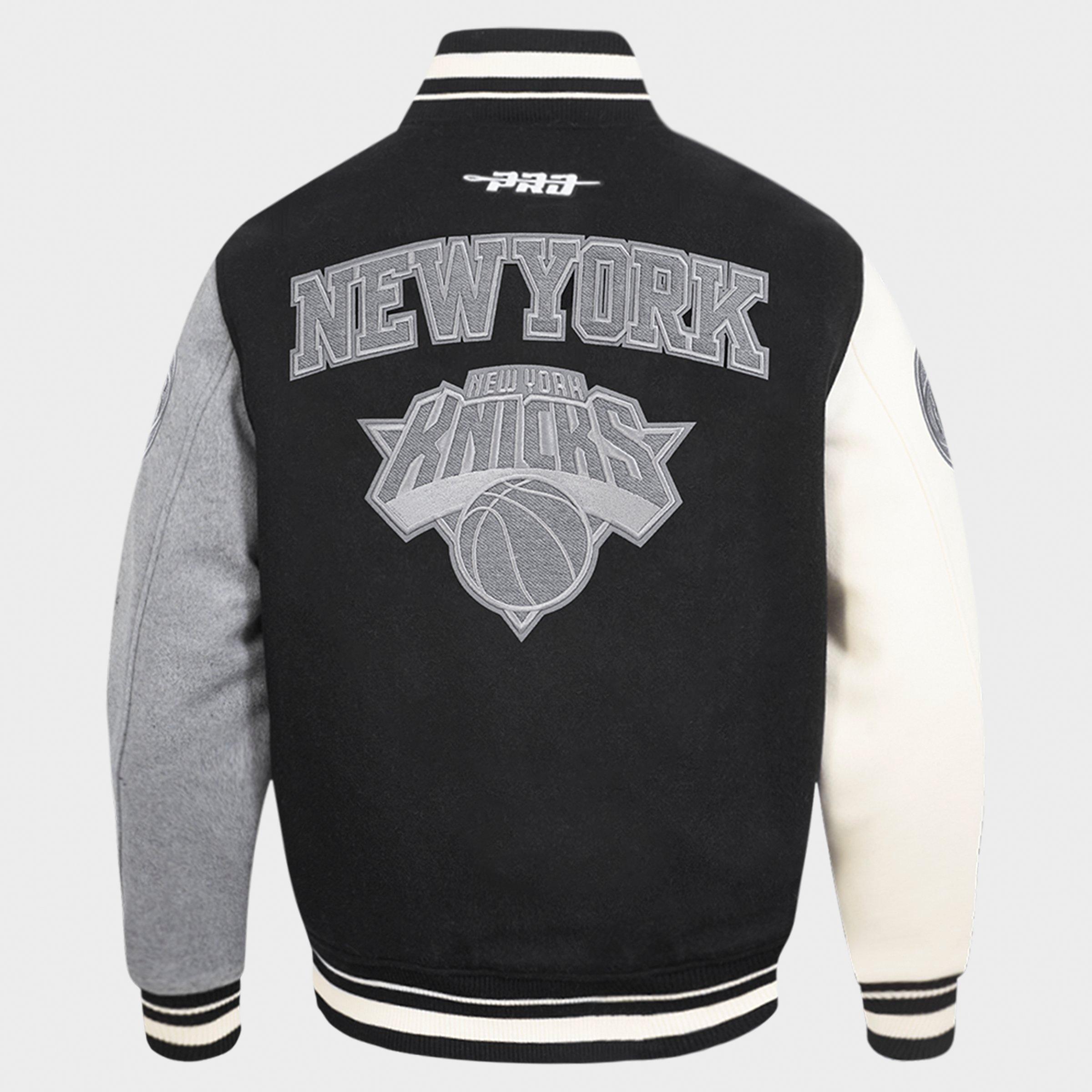 Men's Pro Standard New York Knicks NBA Reverse French Terry Wool Varsity Jacket