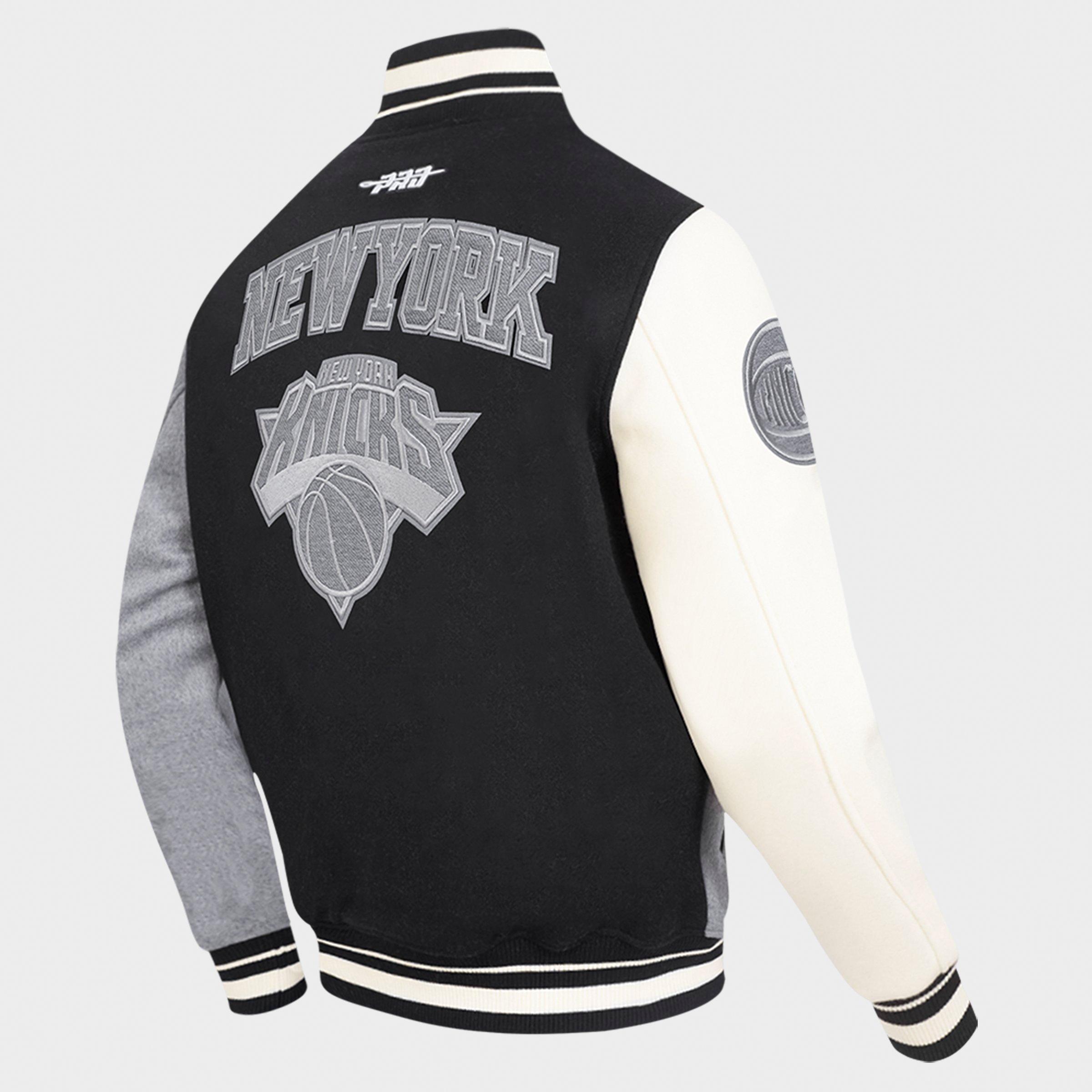 Men's Pro Standard New York Knicks NBA Reverse French Terry Wool Varsity Jacket