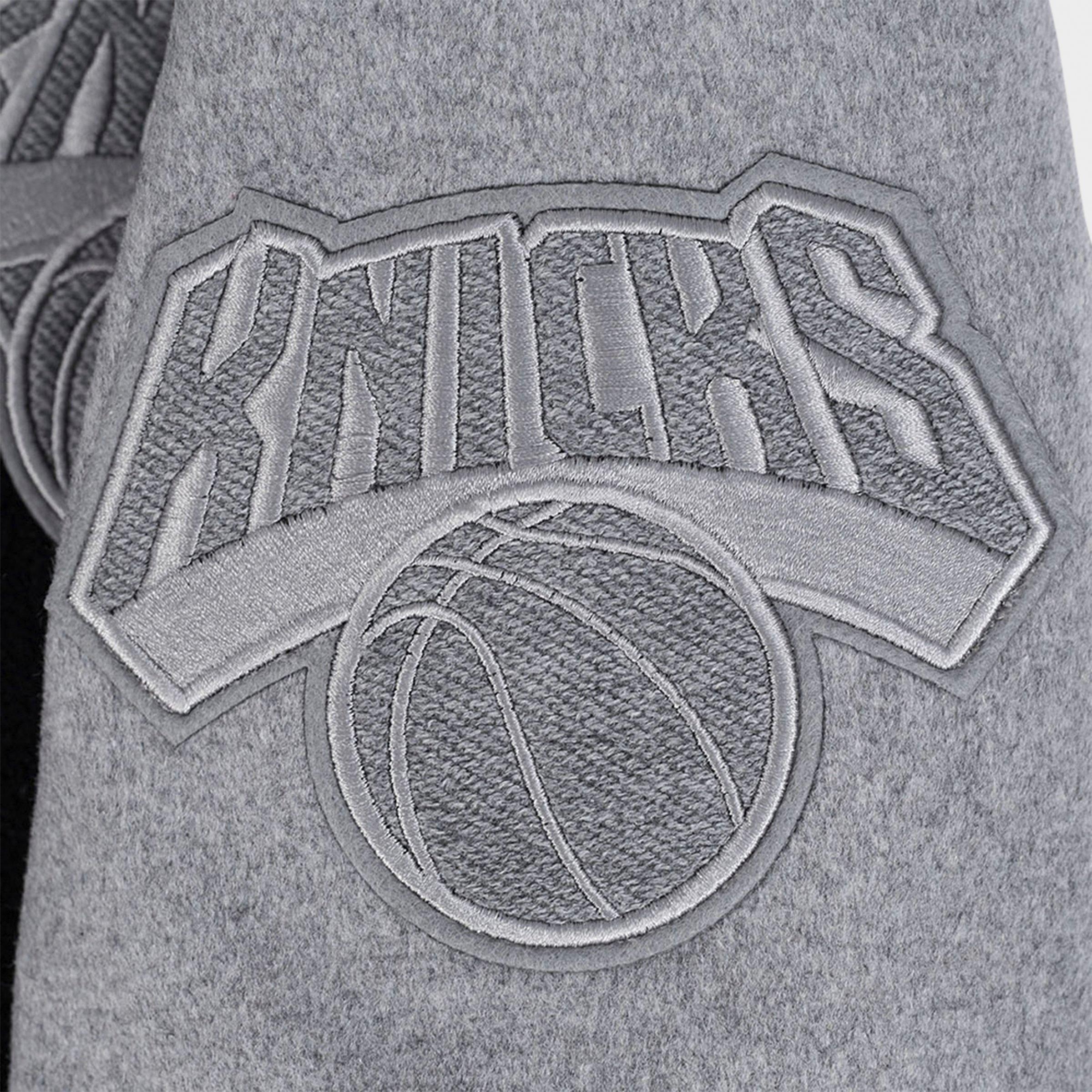 Men's Pro Standard New York Knicks NBA Reverse French Terry Wool Varsity Jacket