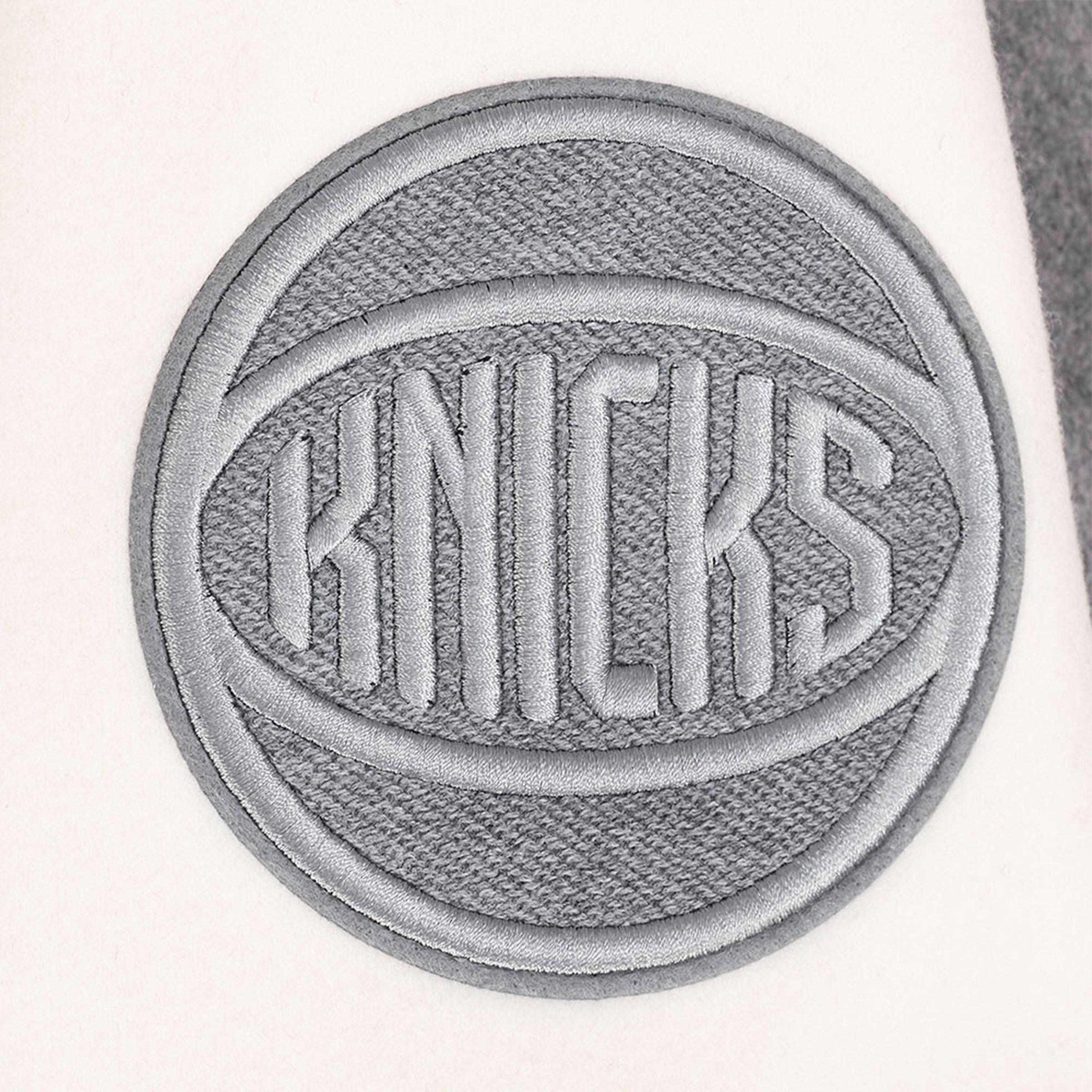 Men's Pro Standard New York Knicks NBA Reverse French Terry Wool Varsity Jacket