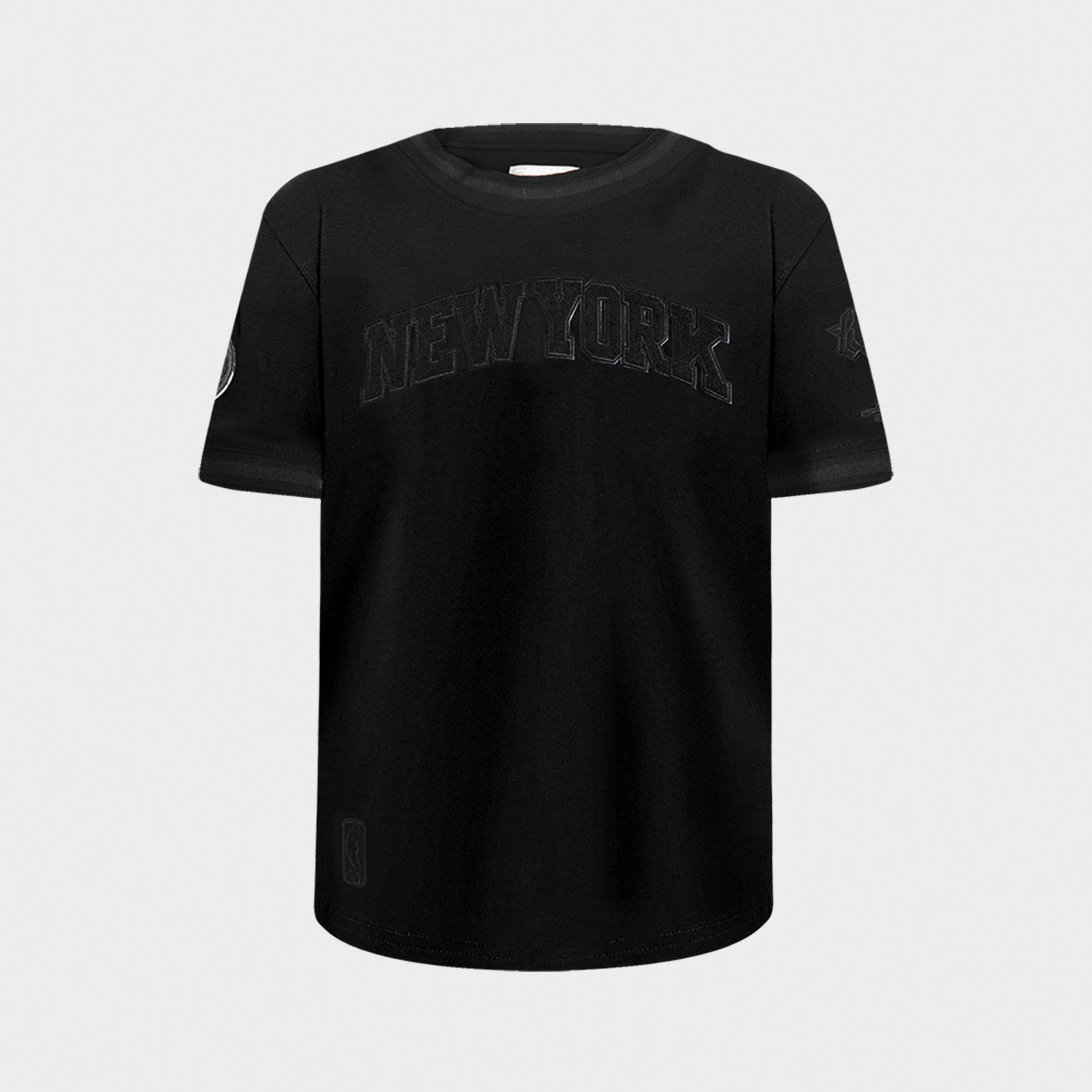 Big Kids' Pro Standard New York Knicks NBA Triple Black Striped Rib T-Shirt