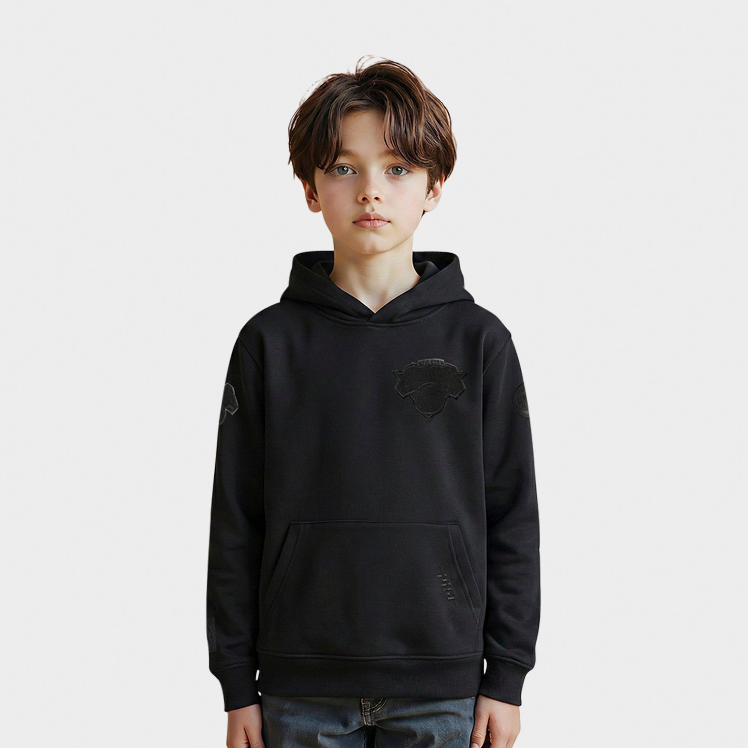 Big Kids' Pro Standard New York Knicks NBA Triple Black Pullover Hoodie