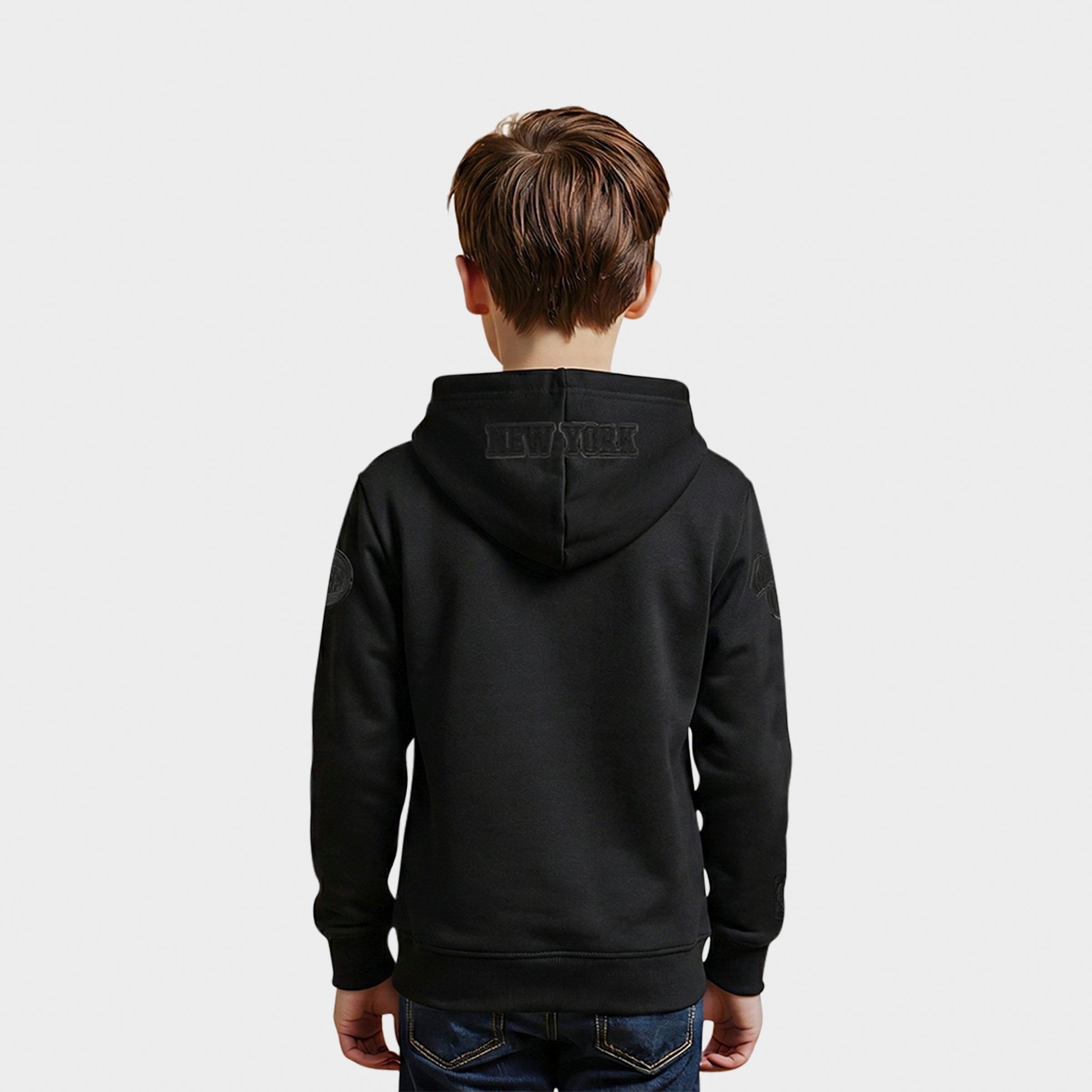 Big Kids' Pro Standard New York Knicks NBA Triple Black Pullover Hoodie