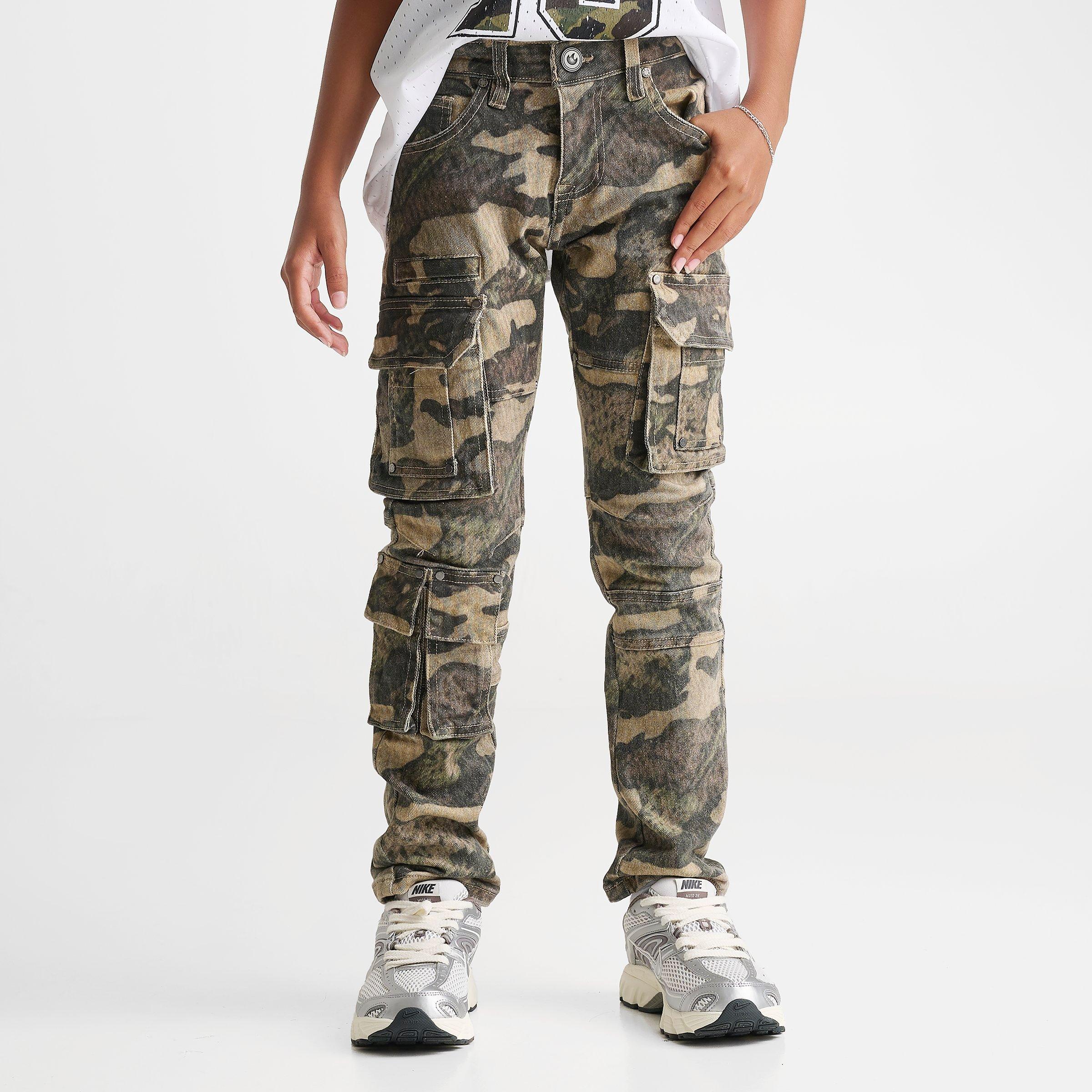Boys' Big Kids' Smoke Rise Camo Utility Cargo Denim Jeans