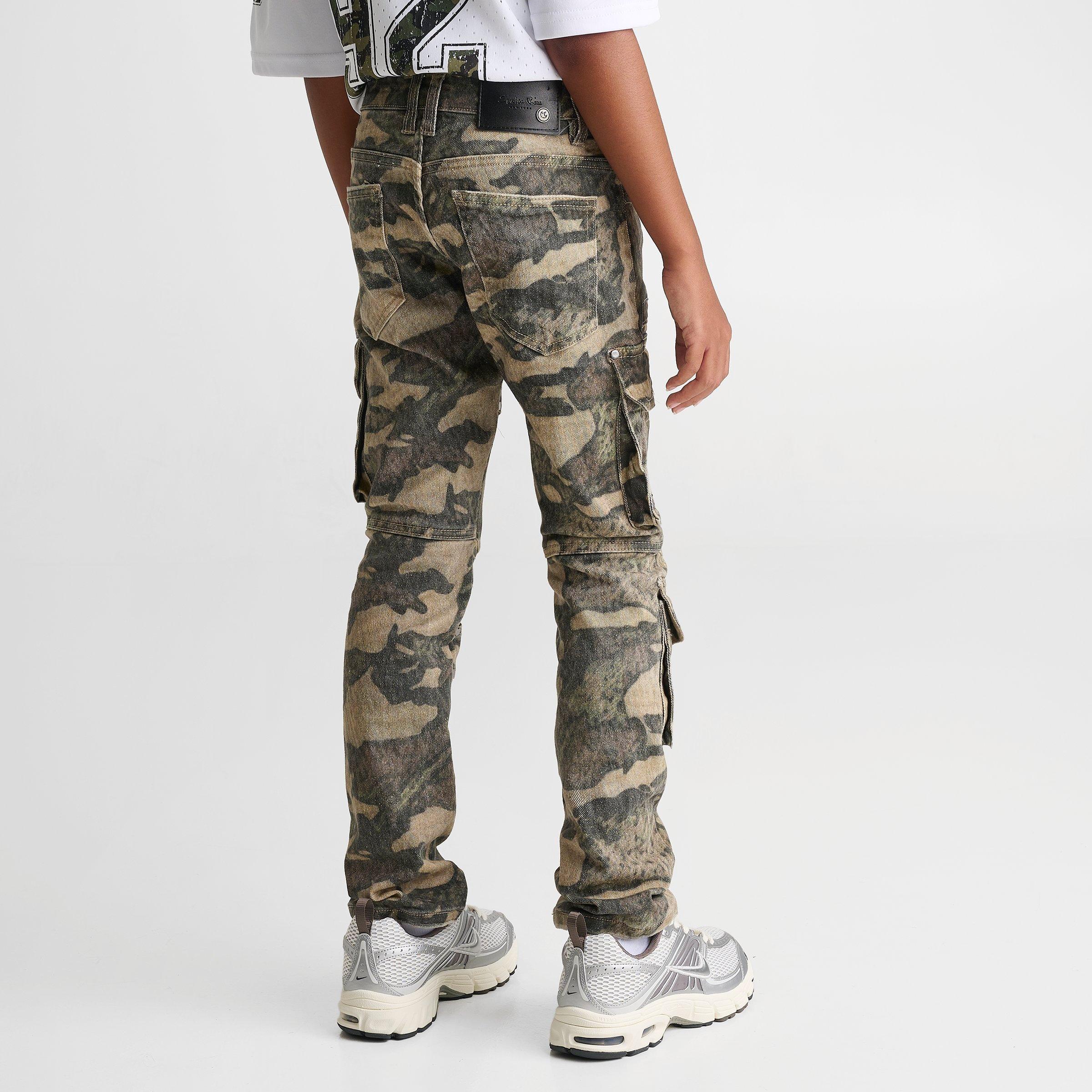 Boys' Big Kids' Smoke Rise Camo Utility Cargo Denim Jeans