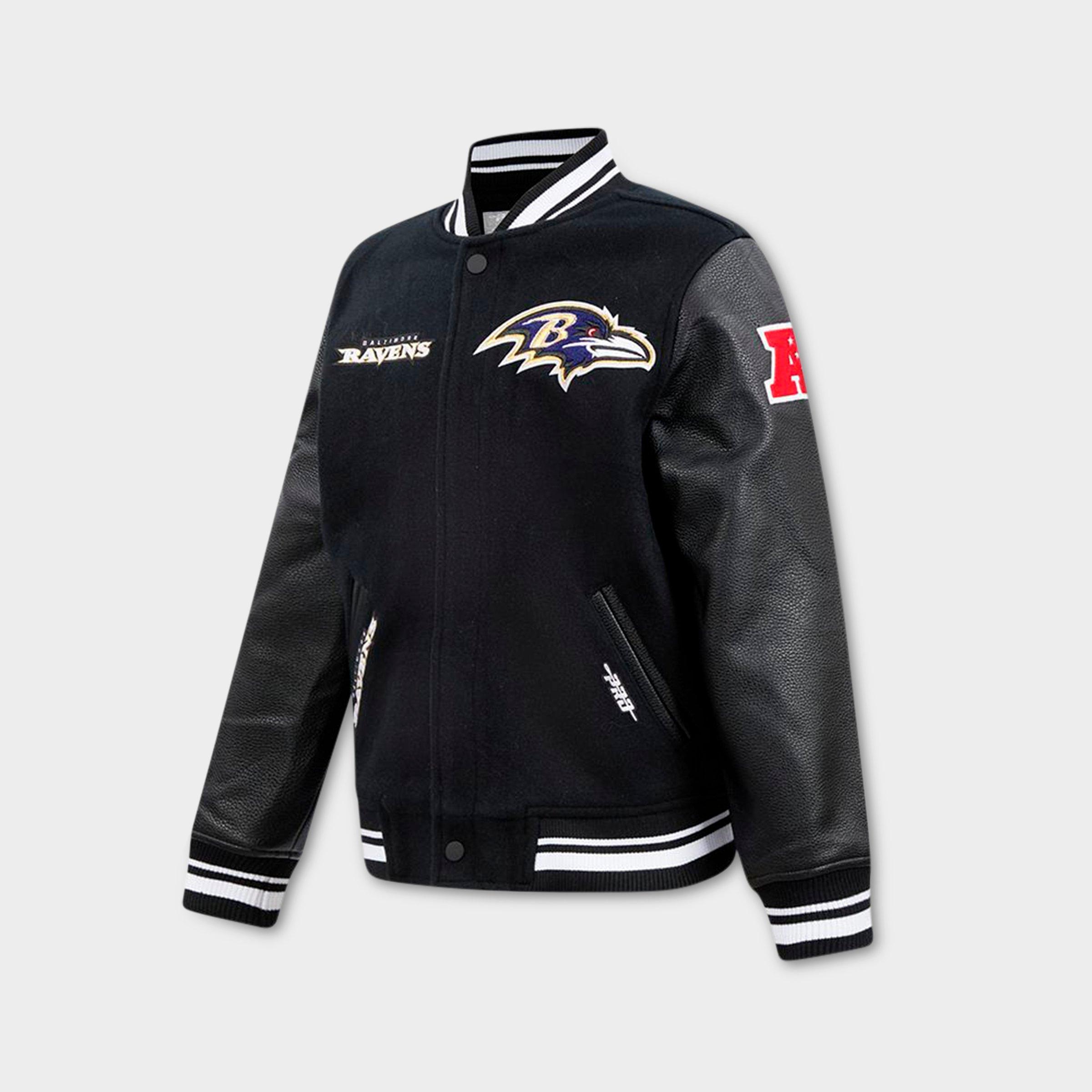 Big Kids' Pro Standard Baltimore Ravens NFL Retro Classic Rib Wool Varsity Jacket