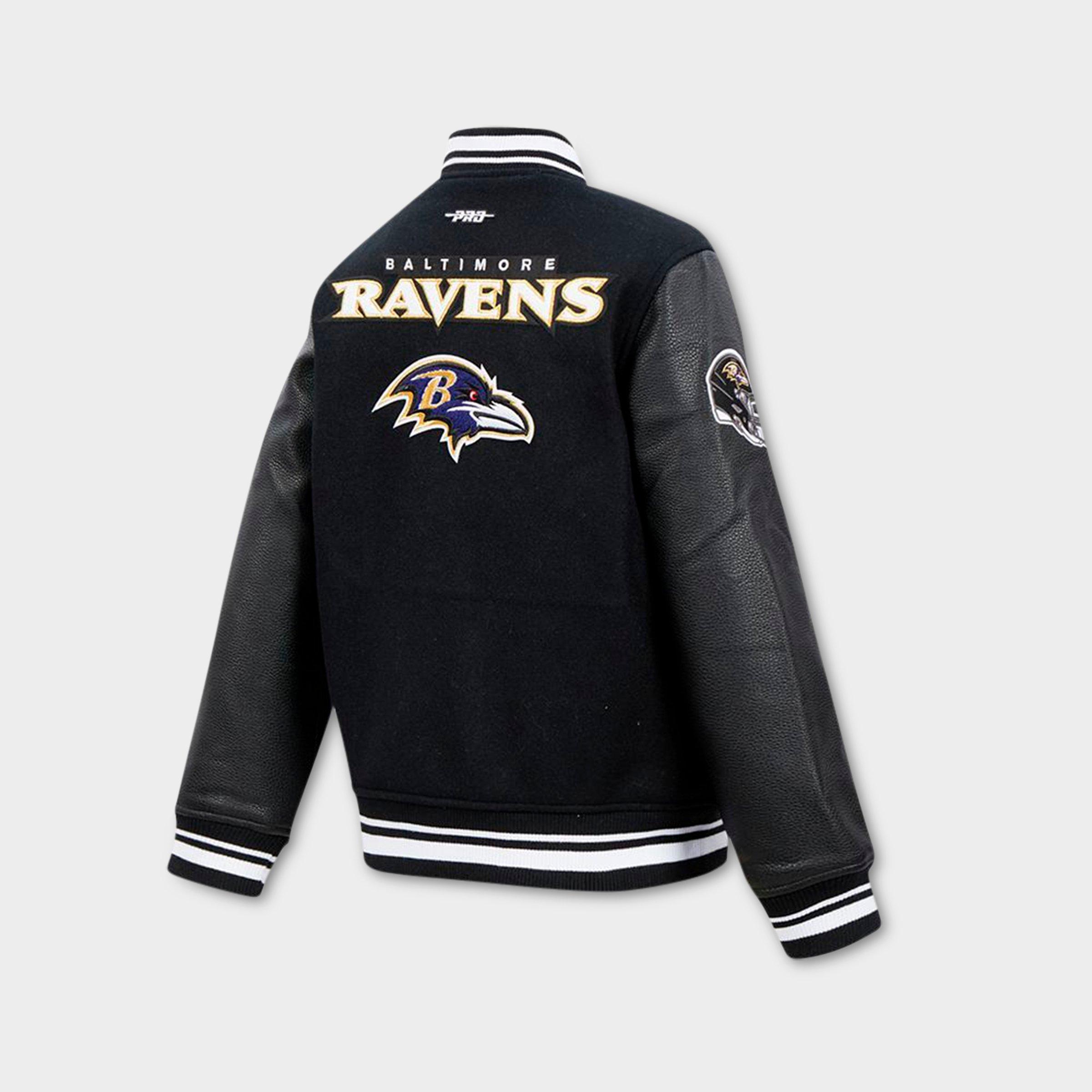 Big Kids' Pro Standard Baltimore Ravens NFL Retro Classic Rib Wool Varsity Jacket