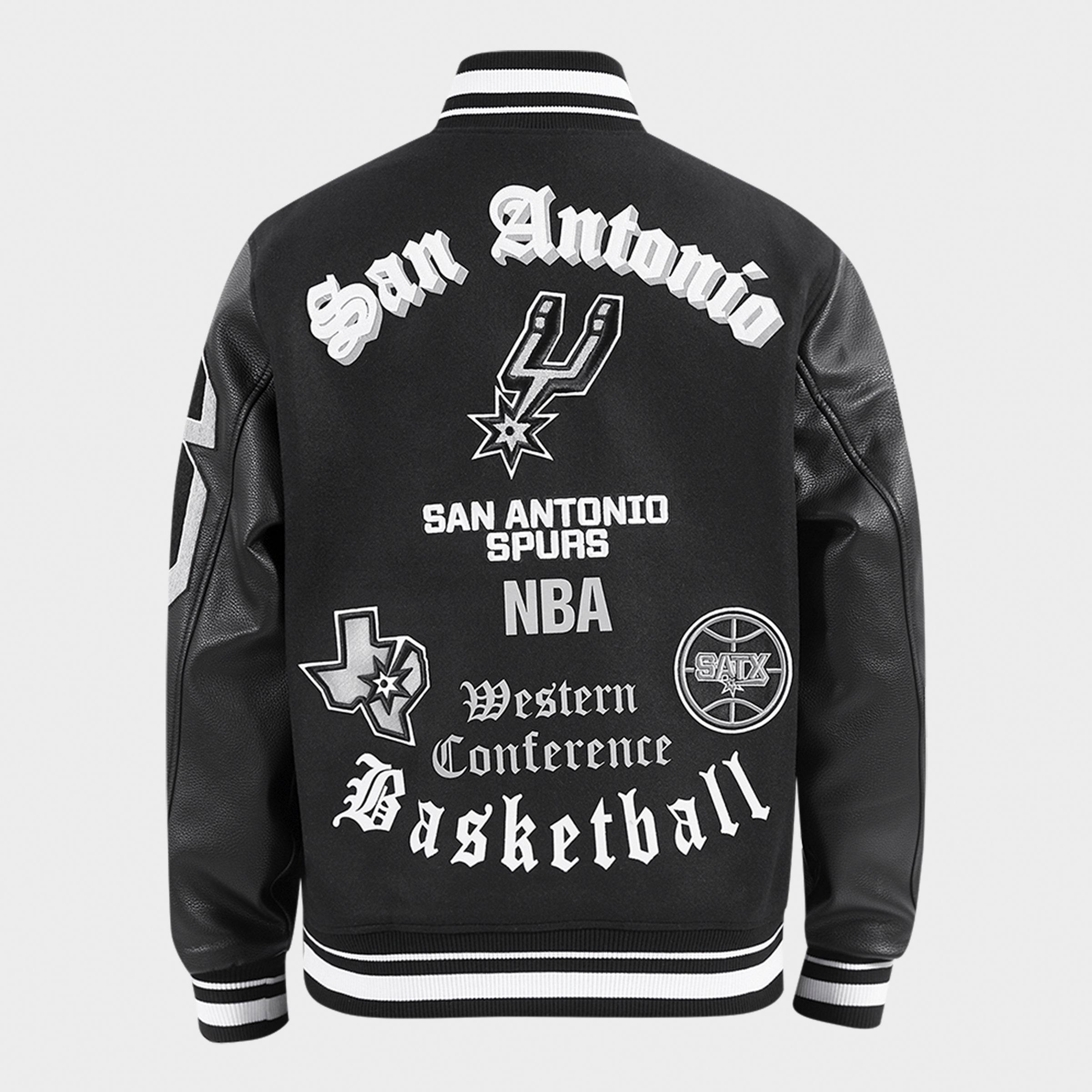 Men's Pro Standard San Antonio Spurs NBA Old English Wool Varsity Jacket