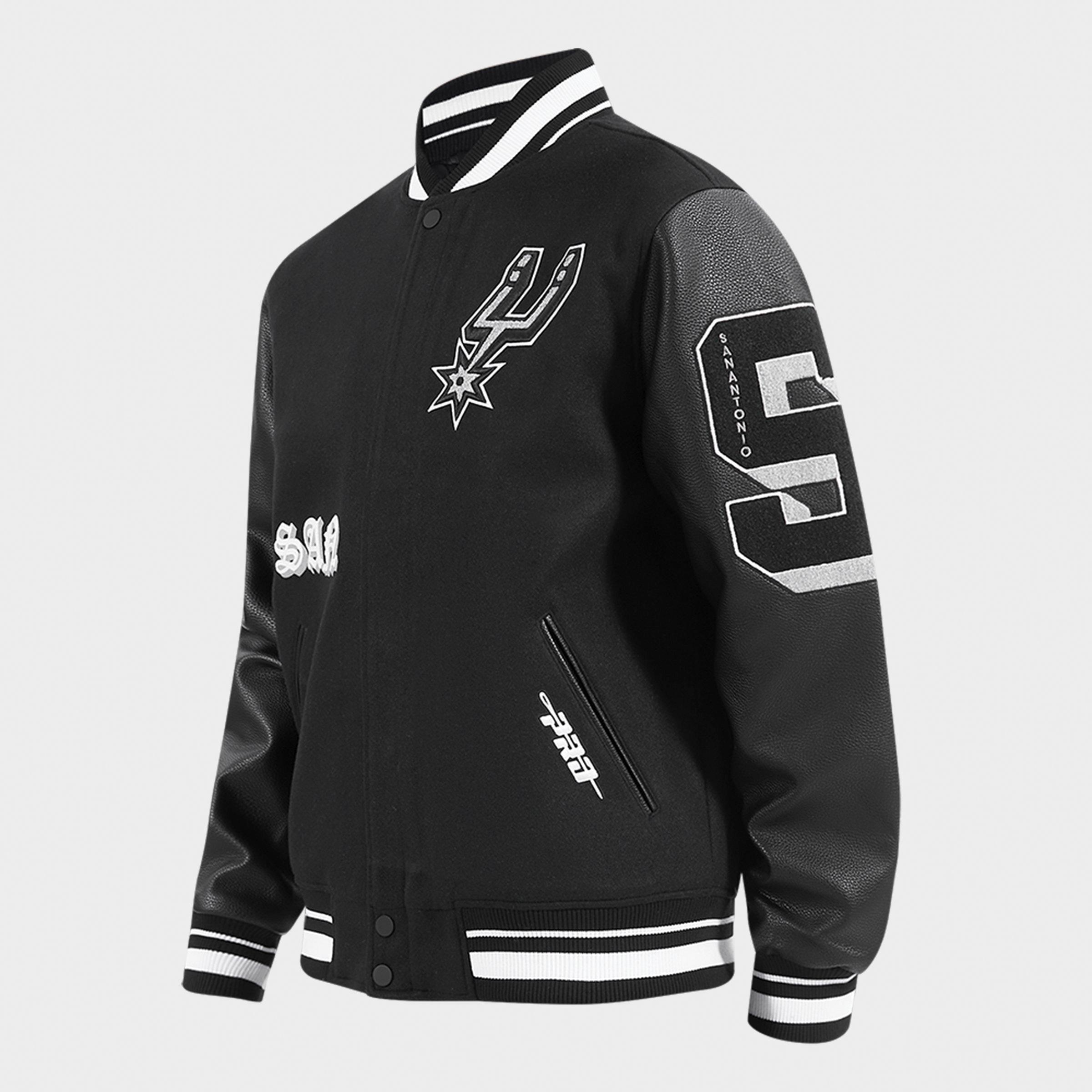 Men's Pro Standard San Antonio Spurs NBA Old English Wool Varsity Jacket