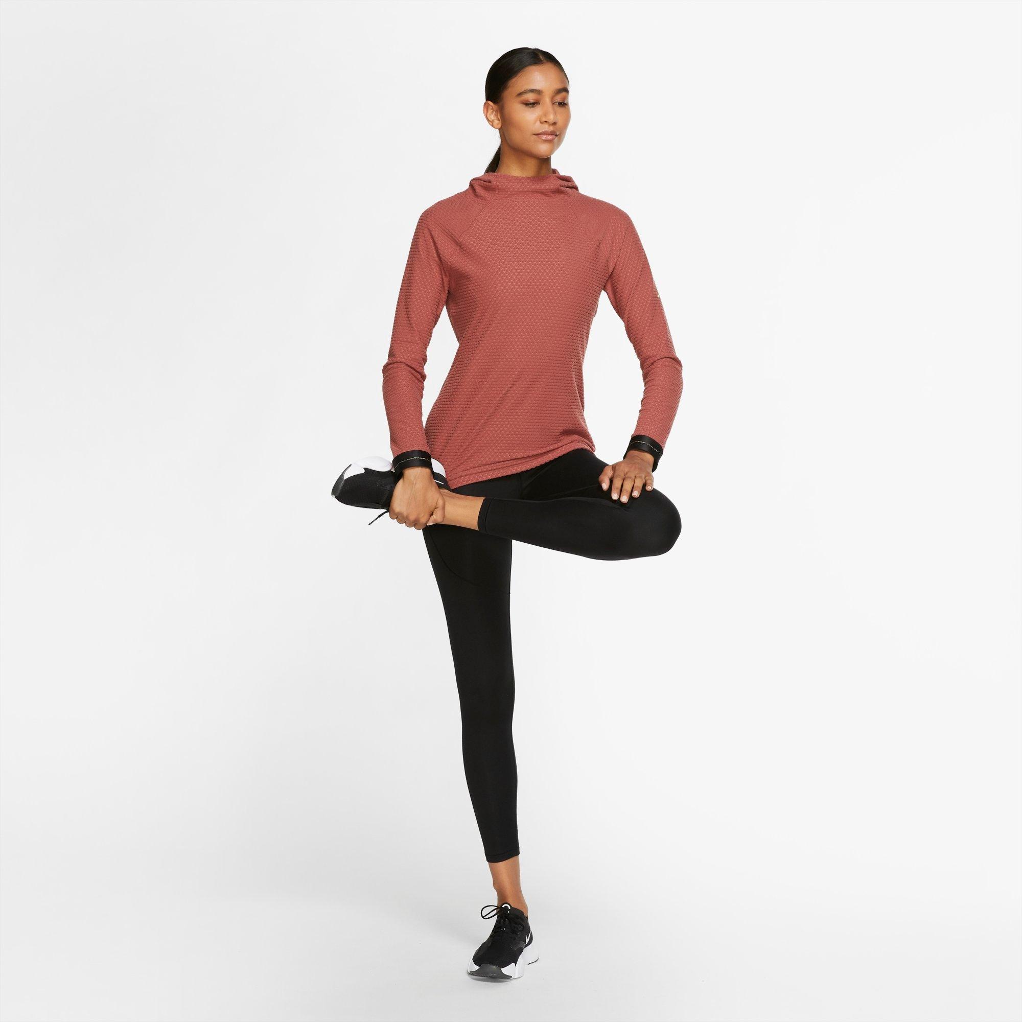 Women's Nike Pro Icon Clash Warm Hooded Long-Sleeve Training Top