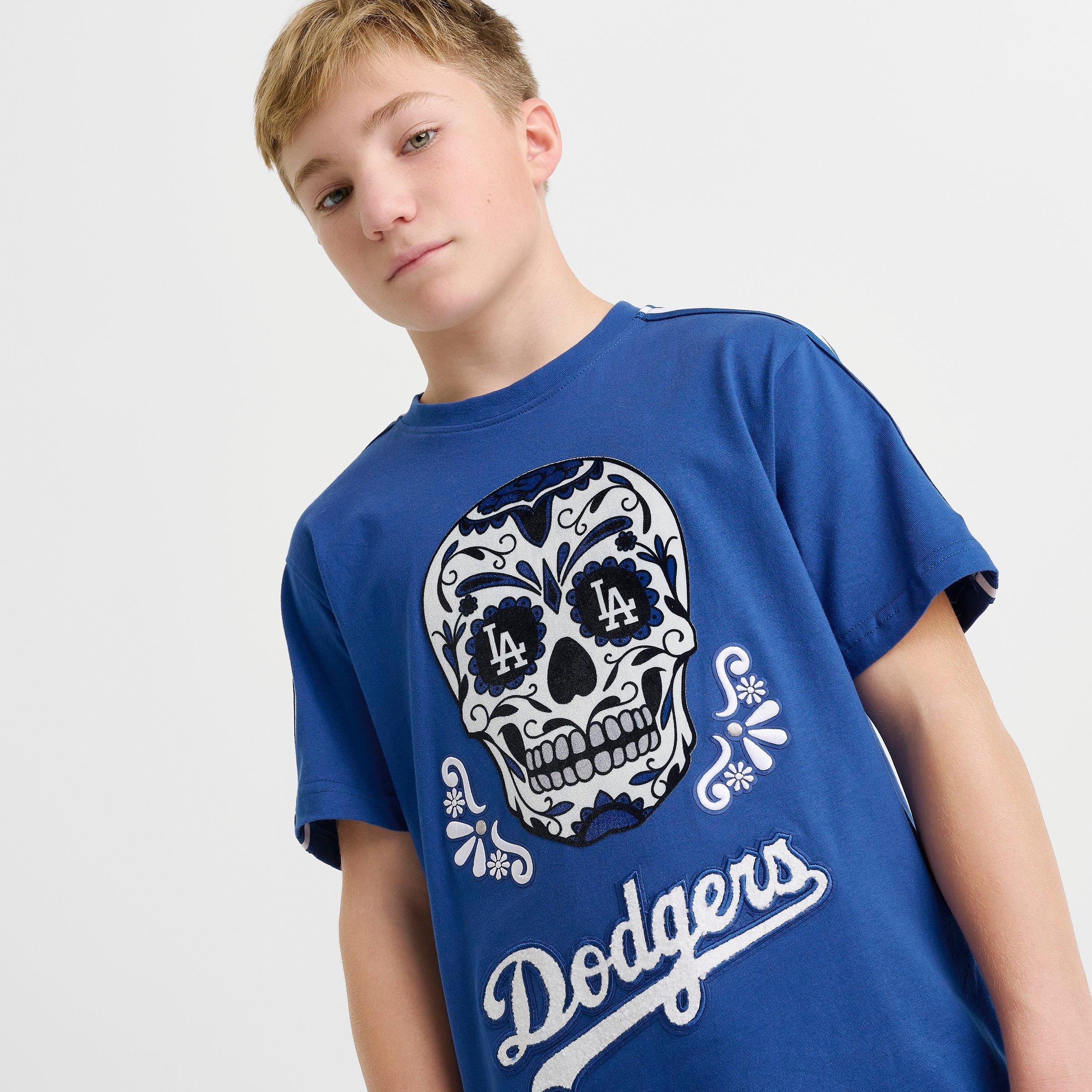 Big Kids' Pro Standard Los Angeles Dodgers MLB Sugar Skull T-Shirt
