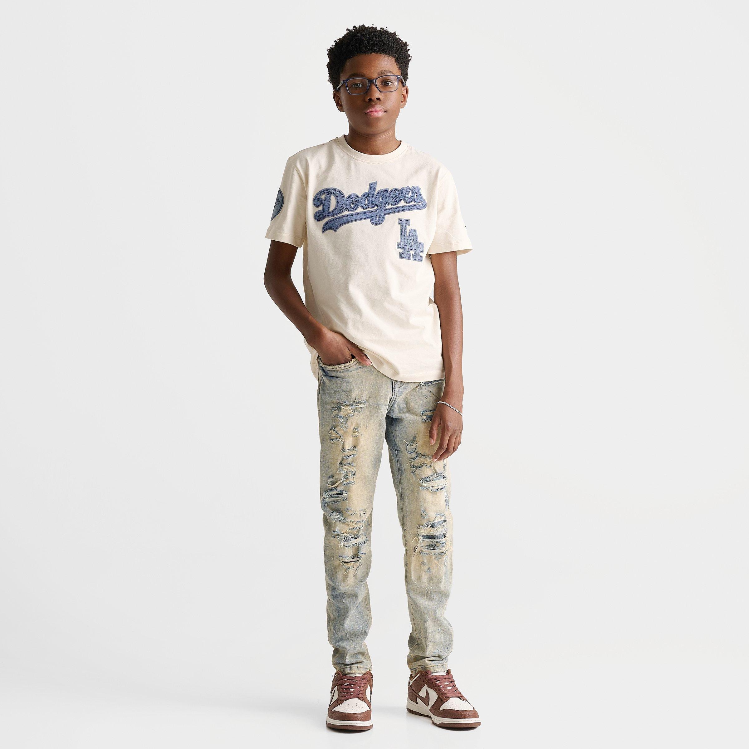 Big Kids' Pro Standard Los Angeles Dodgers MLB Denim Embroidery T-Shirt