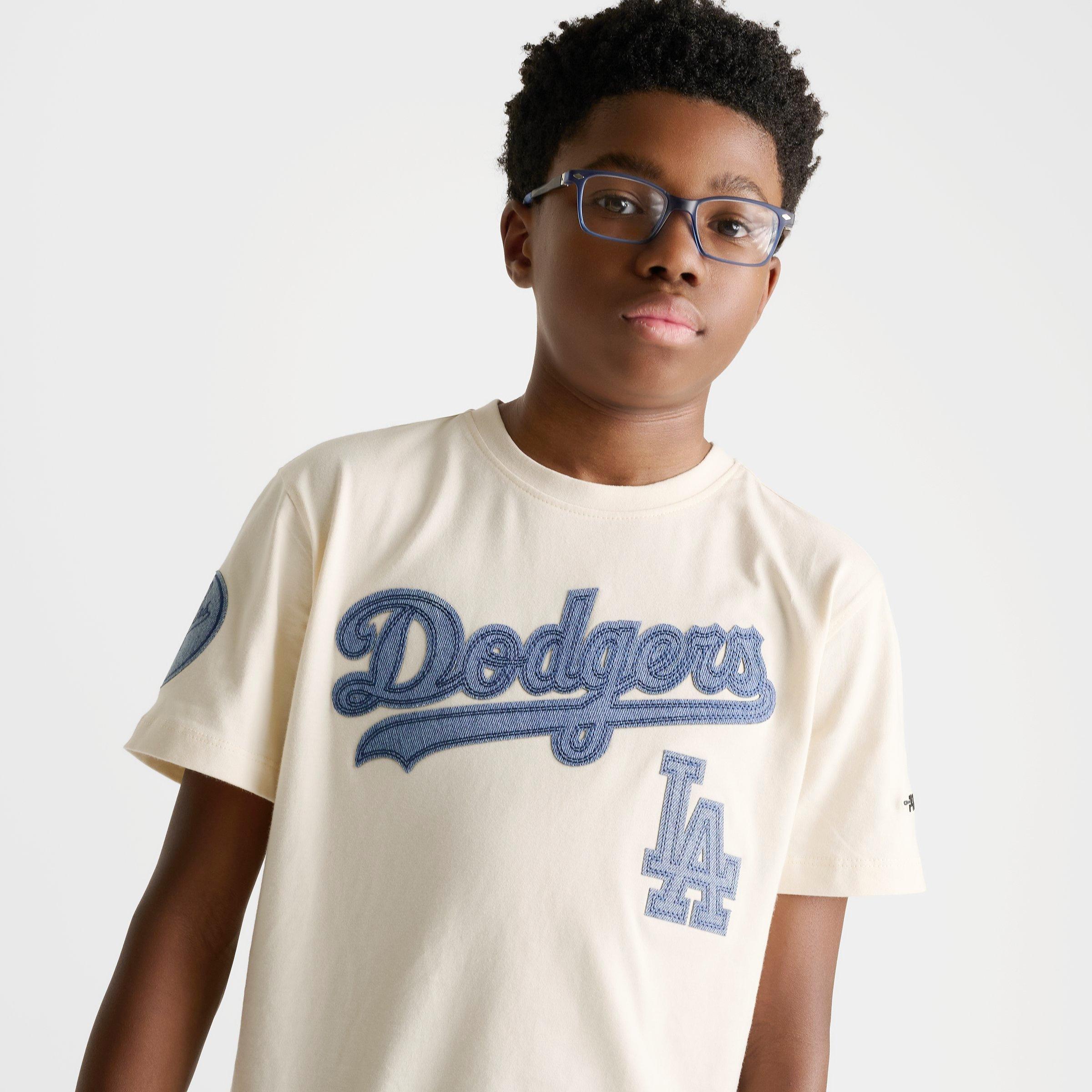 Big Kids' Pro Standard Los Angeles Dodgers MLB Denim Embroidery T-Shirt