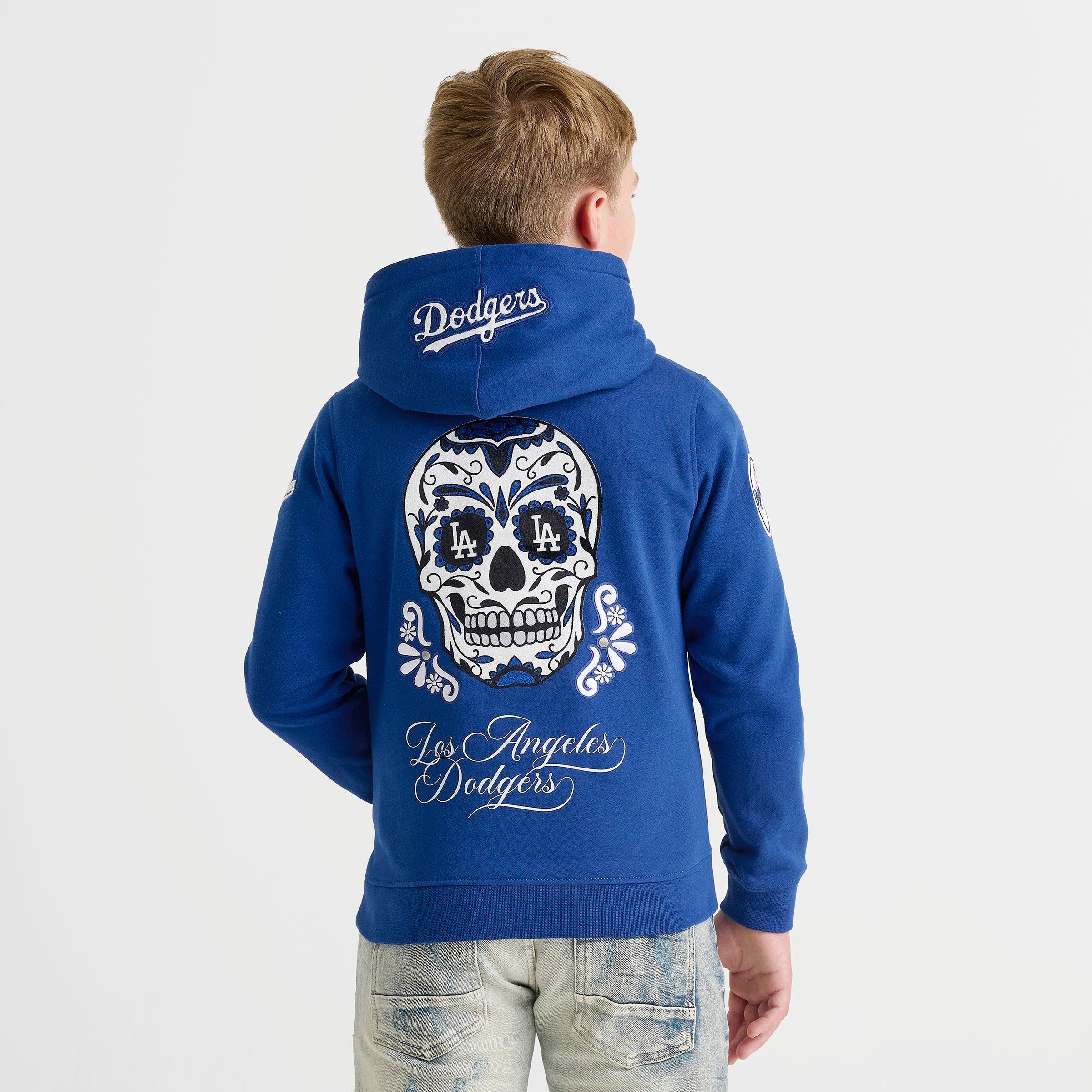 Big Kids' Pro Standard Los Angeles Dodgers MLB Sugar Skull Pullover Hoodie