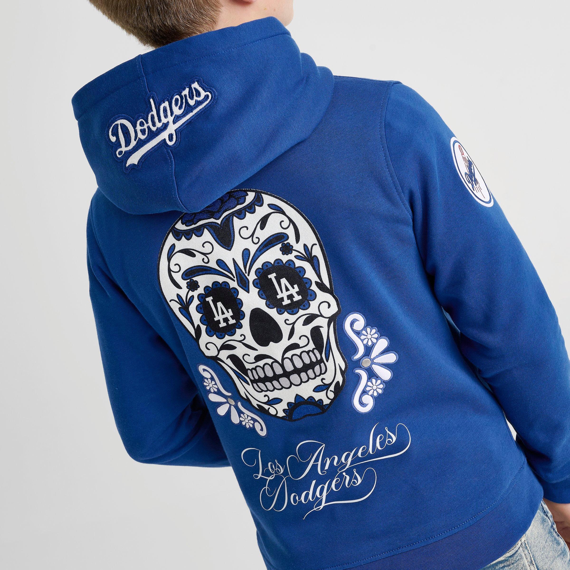 Big Kids' Pro Standard Los Angeles Dodgers MLB Sugar Skull Pullover Hoodie