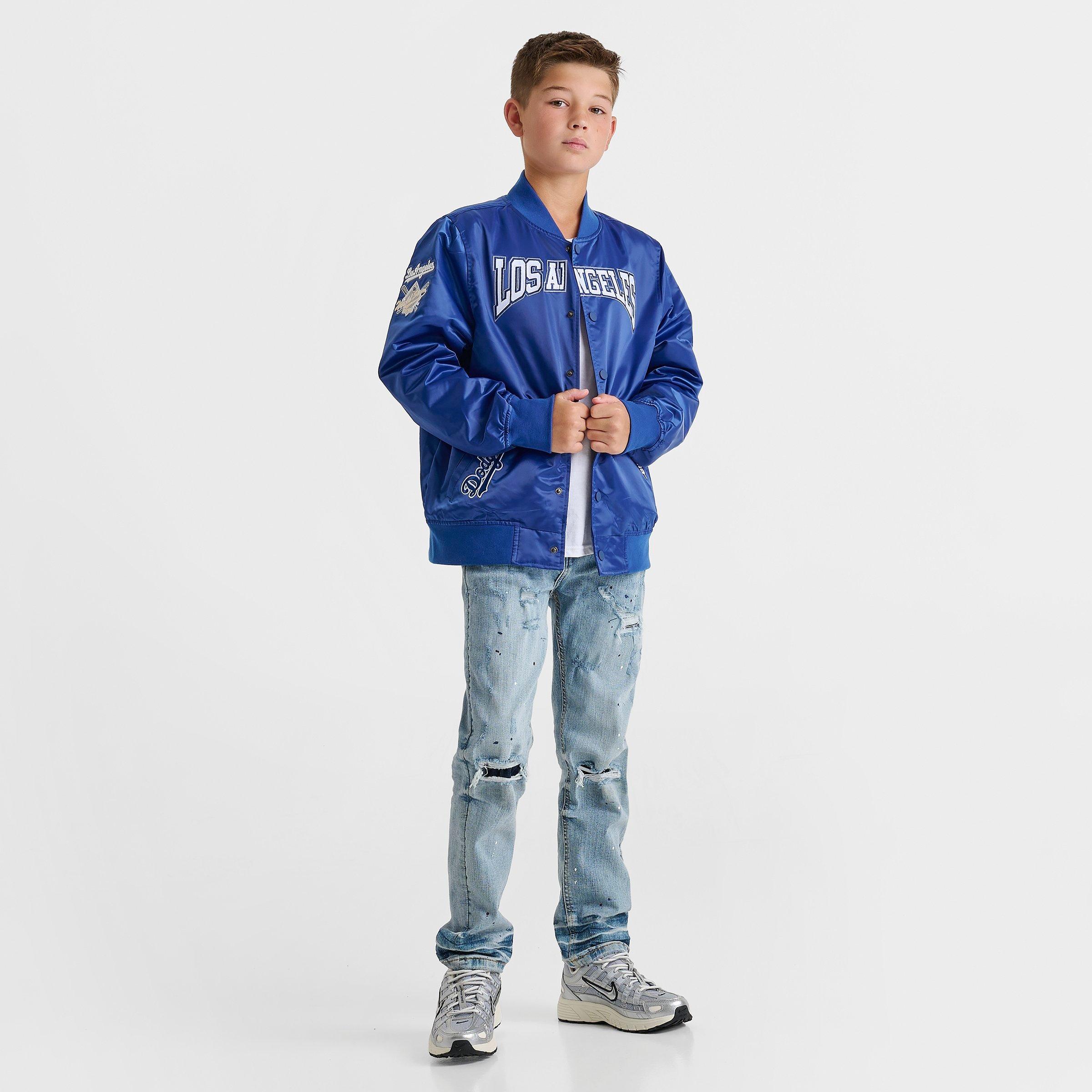 Big Kids' Pro Standard Los Angeles Dodgers MLB Emblem Satin Jacket