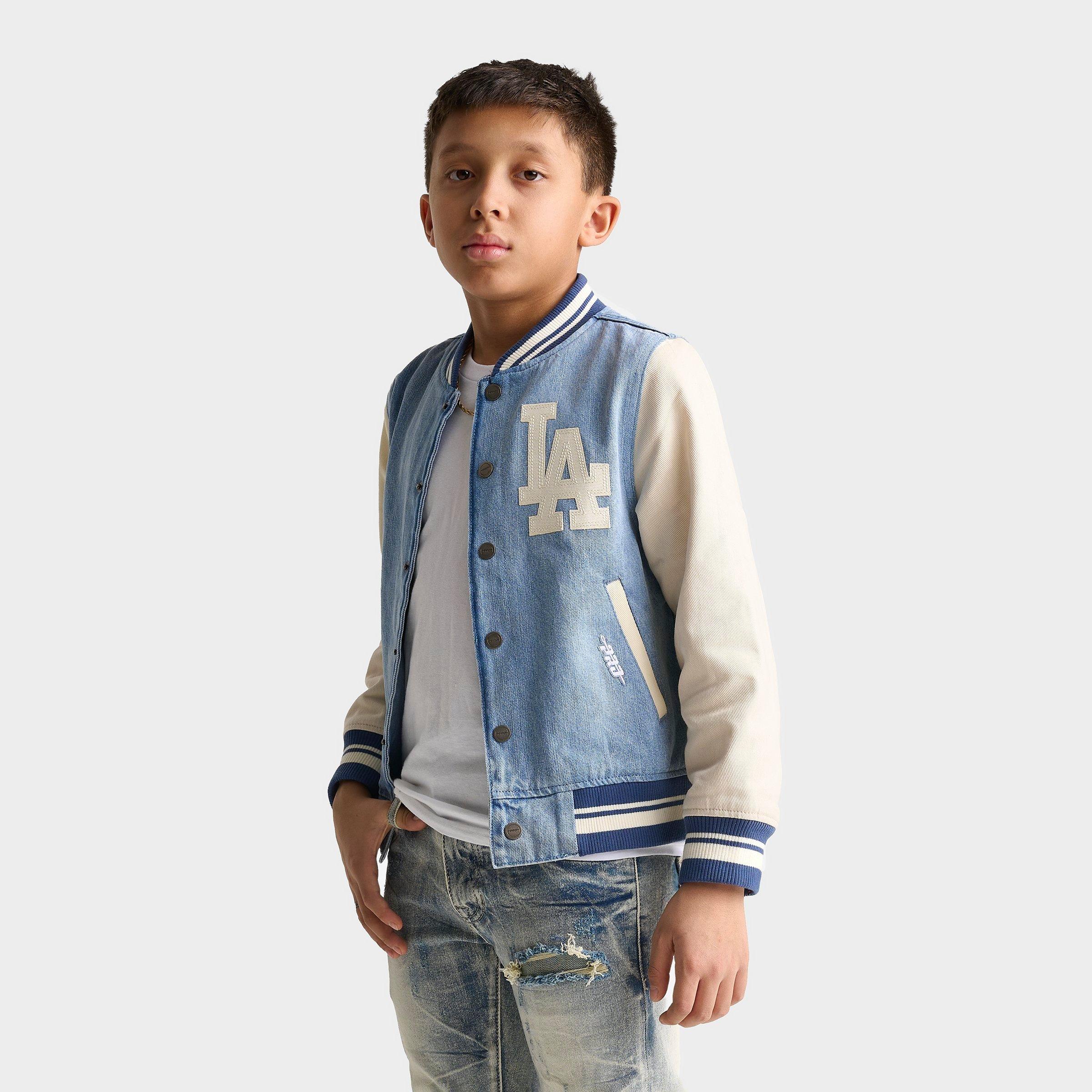 Big Kids' Pro Standard Los Angeles Dodgers MLB Denim Varsity Jacket