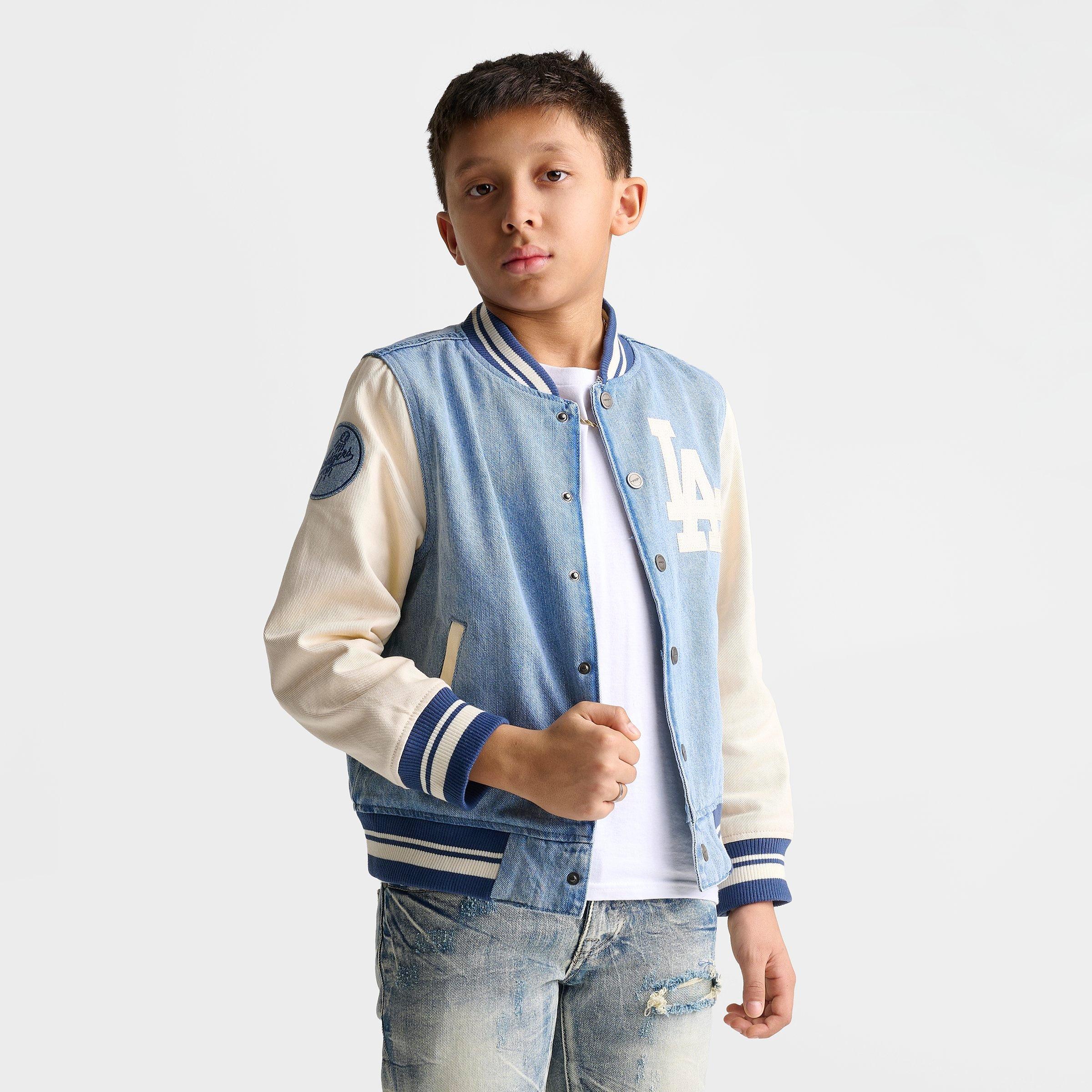 Big Kids' Pro Standard Los Angeles Dodgers MLB Denim Varsity Jacket