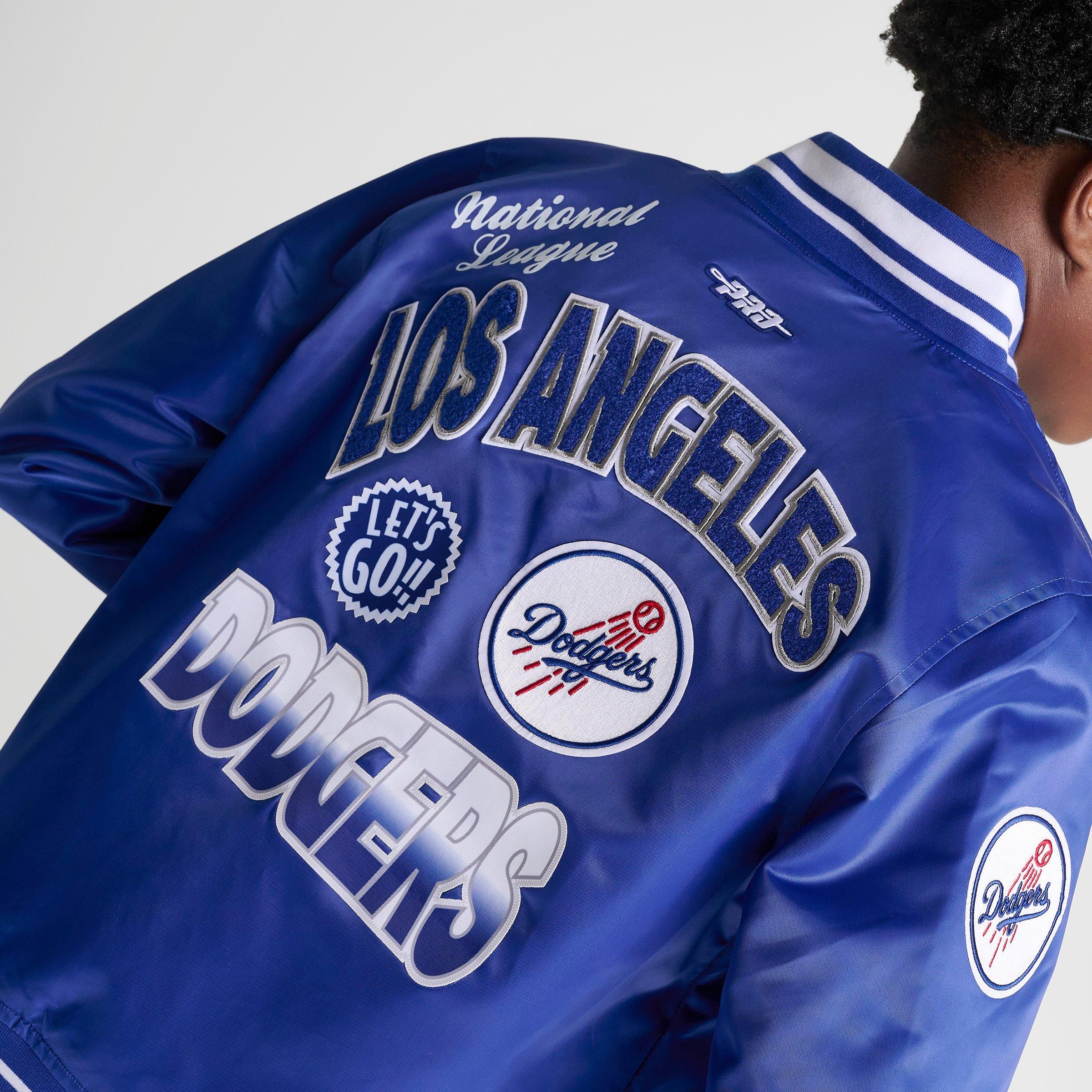 Big Kids' Pro Standard Los Angeles Dodgers MLB Turn It Up Satin Bomber Jacket