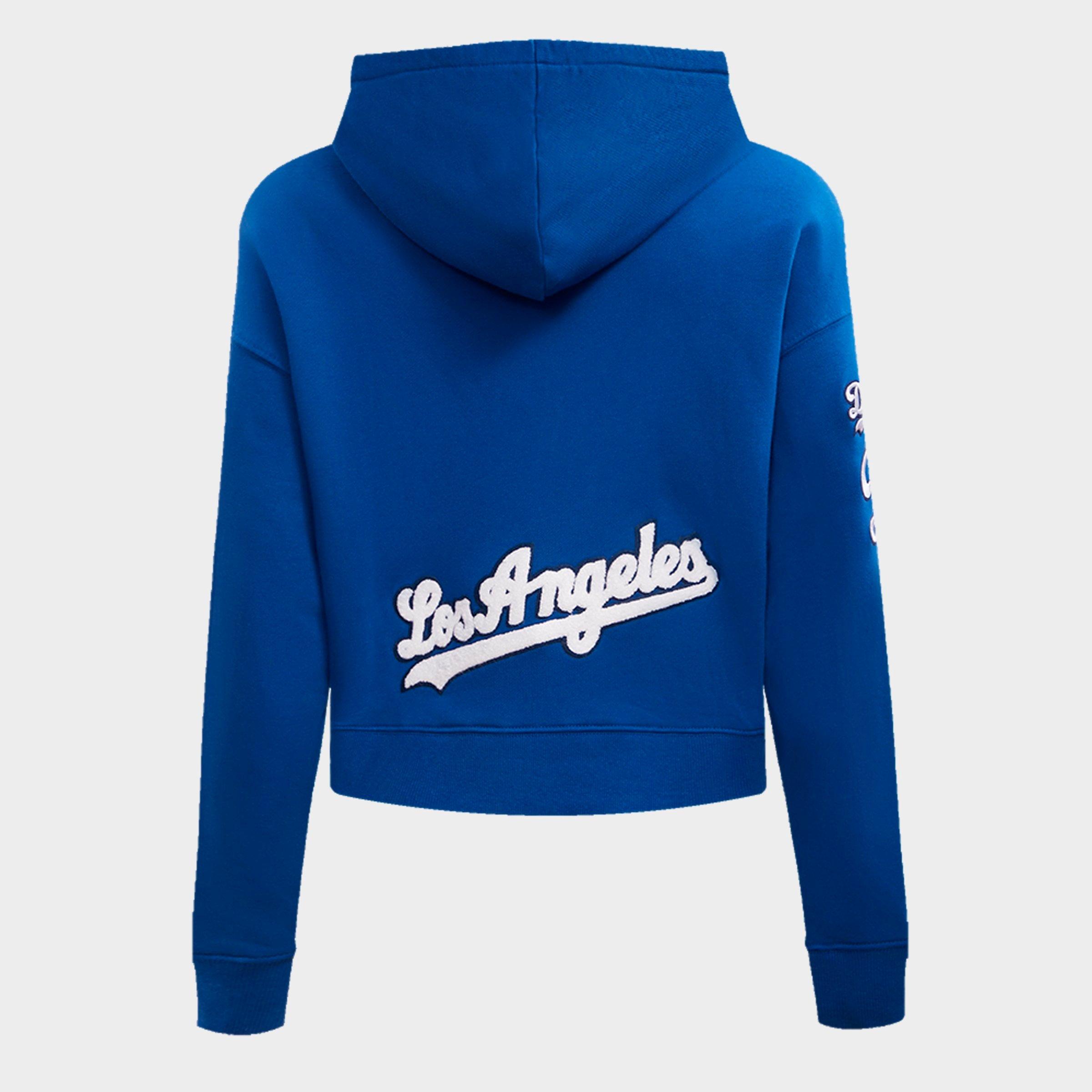 Women's Pro Standard Los Angeles Dodgers MLB Classic Fleece Cropped Pullover Hoodie
