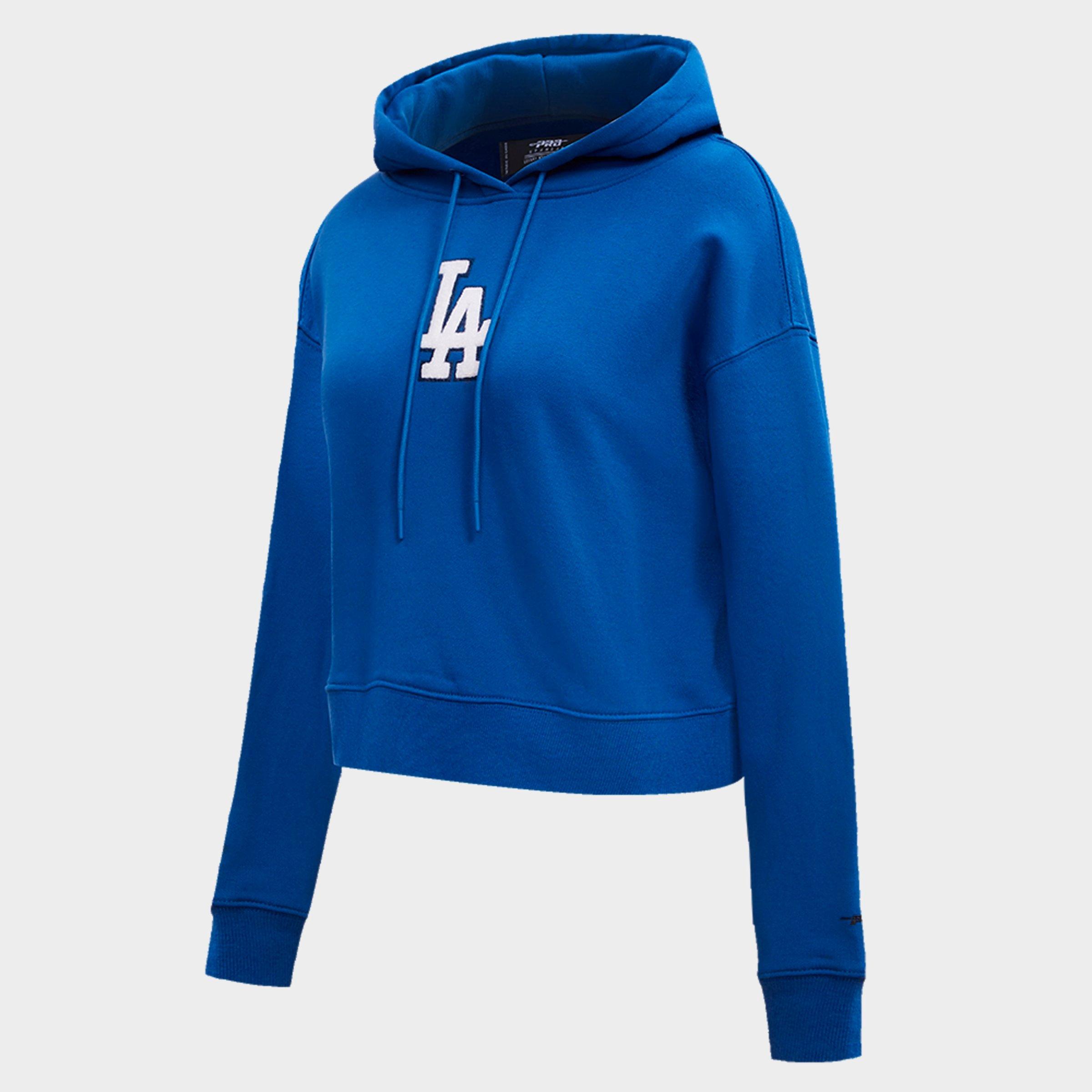Women's Pro Standard Los Angeles Dodgers MLB Classic Fleece Cropped Pullover Hoodie
