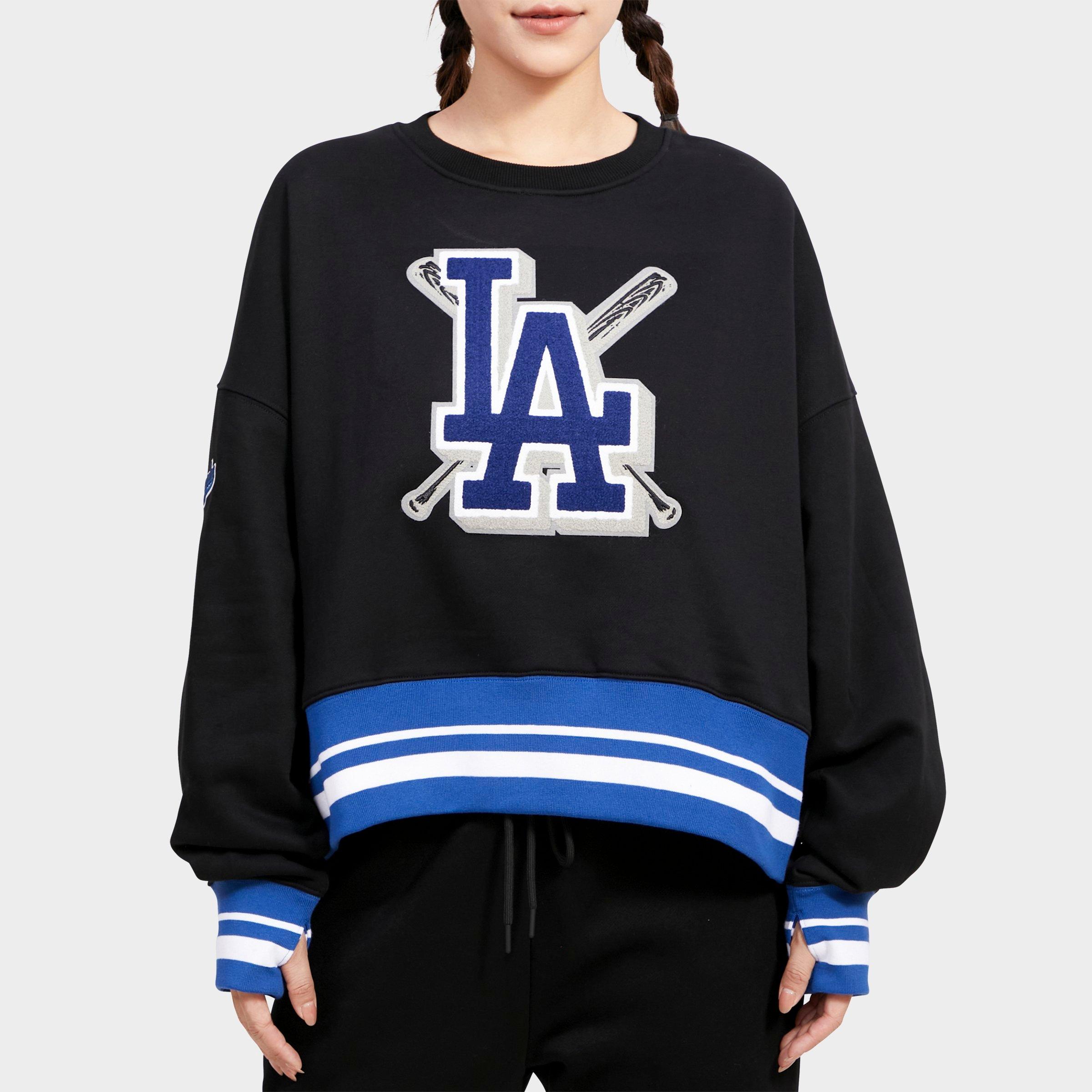 Women's Pro Standard Los Angeles Dodgers MLB Mashup Rib Fleece Crewneck Sweatshirt