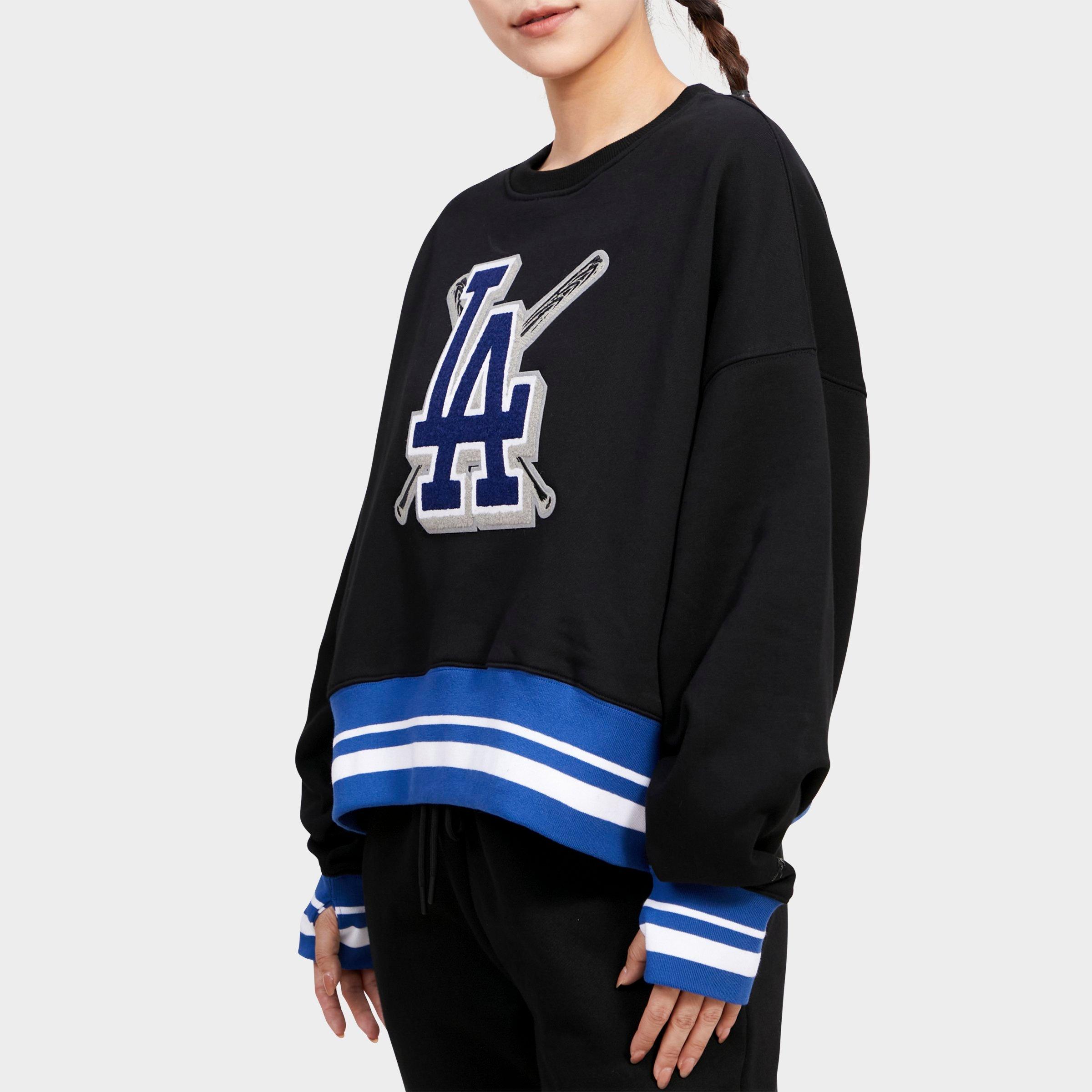 Women's Pro Standard Los Angeles Dodgers MLB Mashup Rib Fleece Crewneck Sweatshirt