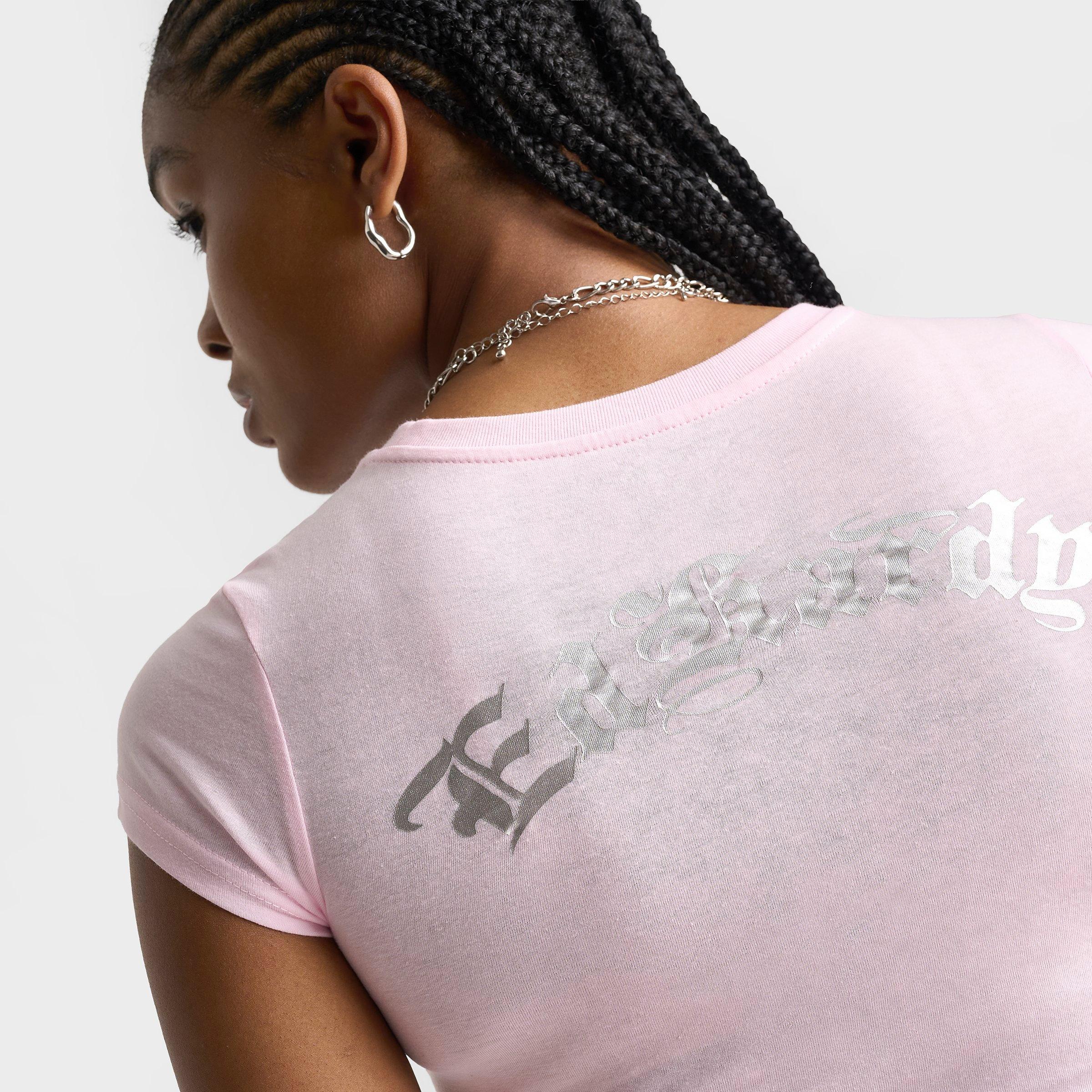 Women's Ed Hardy Flame Cross Baby T-Shirt