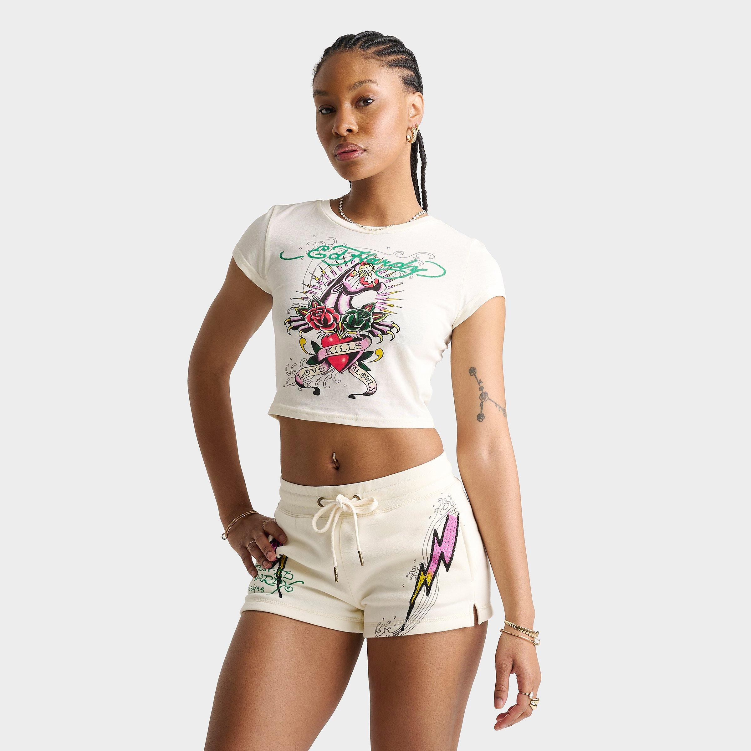 Women's Ed Hardy Pink Panther Baby T-Shirt
