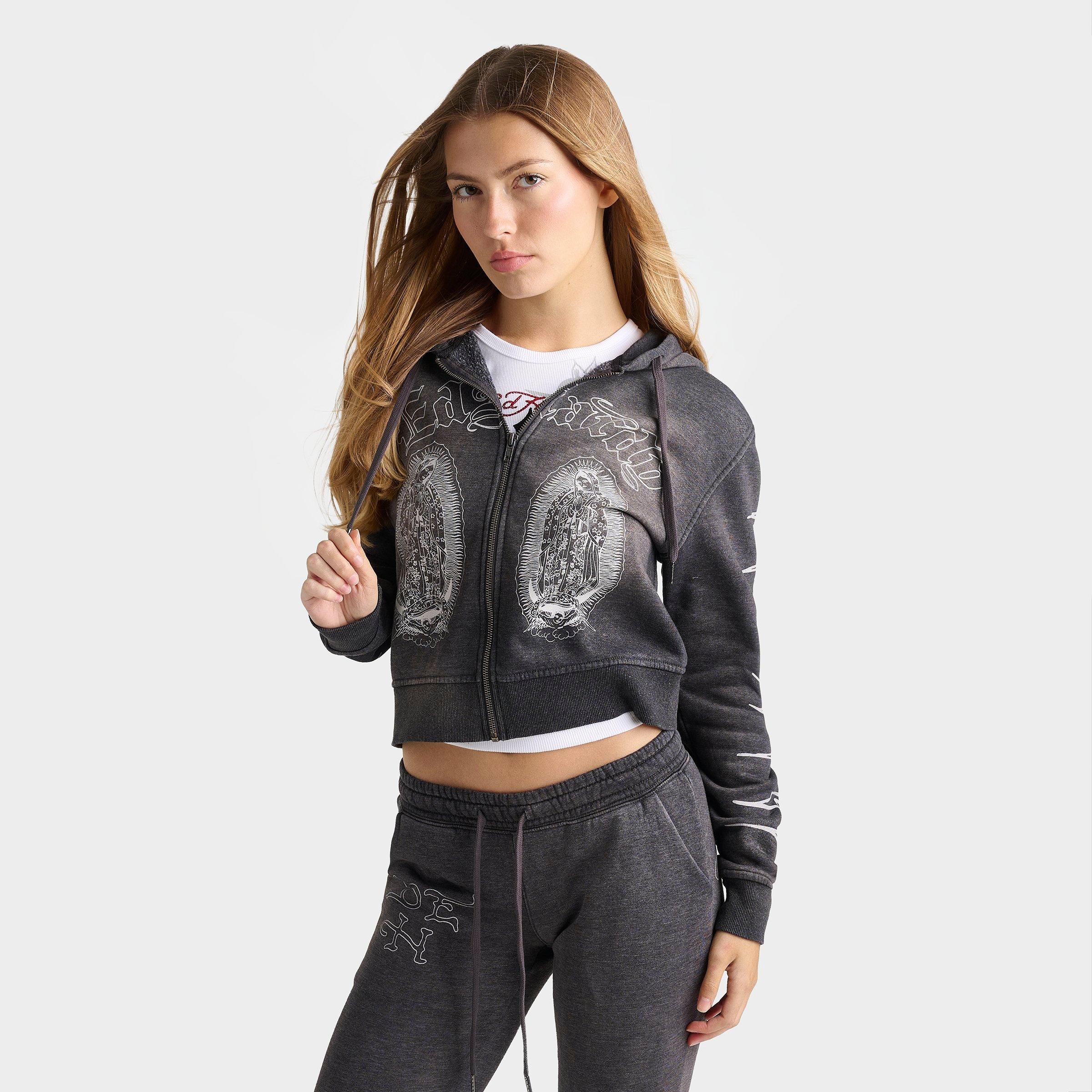 Women's Ed Hardy Mary Fleece Full-Zip Hoodie