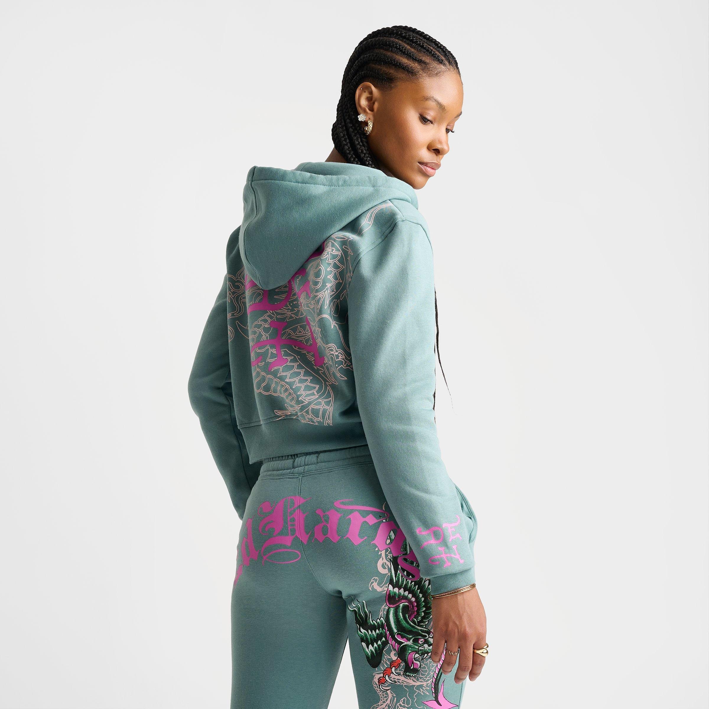 Women's Ed Hardy Wings Fleece Full-Zip Hoodie
