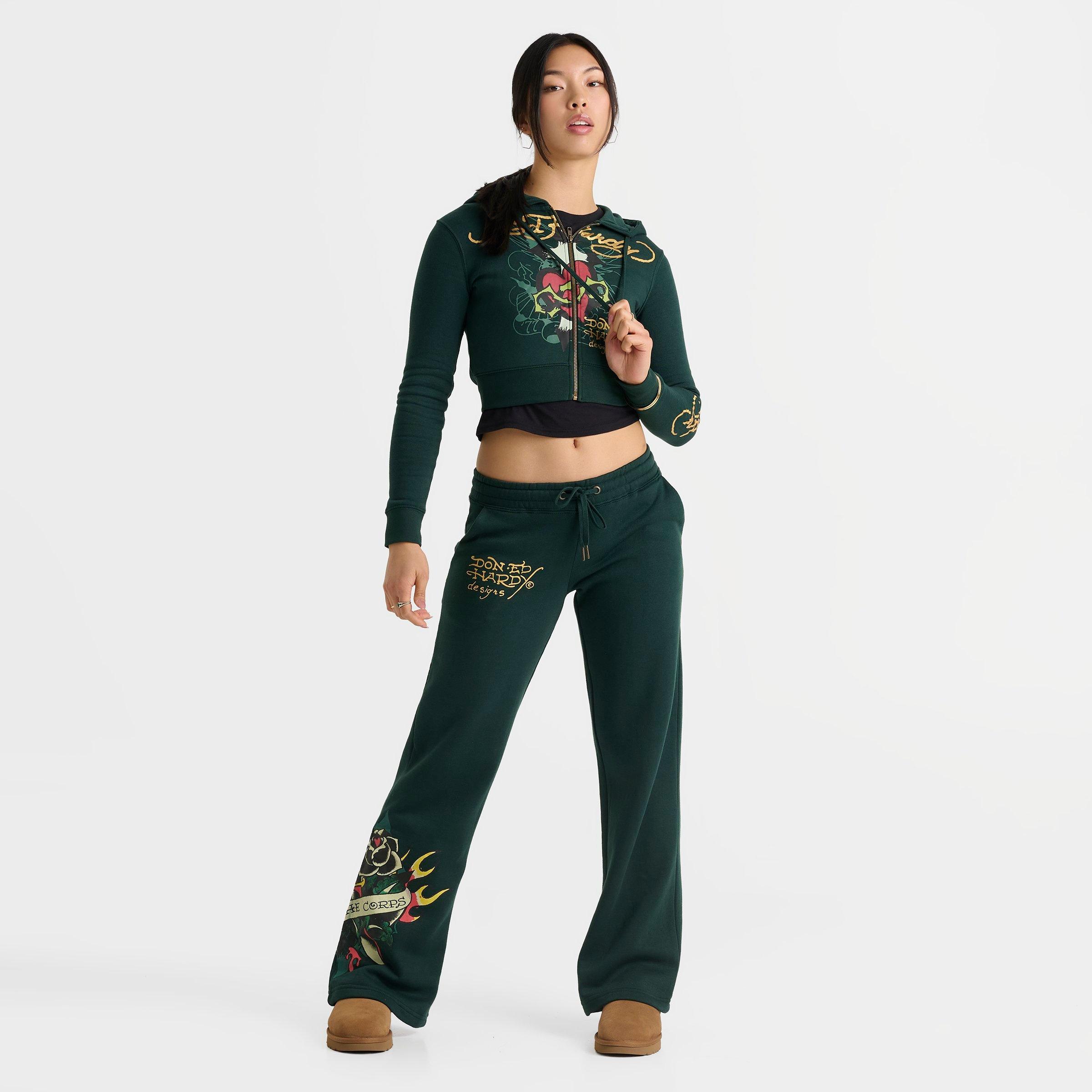 Women's Ed Hardy Sacred Heart Fleece Full-Zip Hoodie